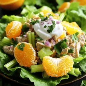 - Tuna and Vegetables - 2 cans of tuna in water, drained - 1/2 cup celery, finely chopped - 1/4 cup red onion, finely chopped - 1/2 cup orange segments (fresh or canned) - Dressing Components - 1/4 cup Greek yogurt - 2 tablespoons Dijon mustard - 1 tablespoon fresh lemon juice - Salt and pepper to taste - Optional Garnishes - 1 tablespoon fresh cilantro, chopped (optional) - Lettuce leaves for serving (optional) This recipe is simple yet flavorful. You can gather all these ingredients quickly. The tuna gives you protein, while the veggies add crunch and color. The Greek yogurt and mustard bring creaminess and tang to the salad. If you like fresh herbs, cilantro adds a nice touch. You can serve it on lettuce leaves or use it as a filling for sandwiches. The flavor combination makes every bite enjoyable. For the full recipe, check out my Savory Citrus Tuna Salad. Start by draining your tuna. Use two cans of tuna in water. In a medium bowl, mix the tuna with 1/2 cup of finely chopped celery and 1/4 cup of finely chopped red onion. These veggies add crunch and flavor to the dish. Gently fold in 1/2 cup of orange segments. This adds a sweet twist to the salad. In a small bowl, whisk together 1/4 cup of Greek yogurt, 2 tablespoons of Dijon mustard, and 1 tablespoon of fresh lemon juice. Add salt and pepper to taste. The yogurt gives creaminess, while the mustard adds a nice kick. Make sure the dressing is smooth and well mixed. Pour the dressing over the tuna mixture. Stir everything together until well coated. If you like, fold in 1 tablespoon of chopped fresh cilantro for an extra layer of flavor. Taste the salad and adjust the seasoning if needed. For the best flavor, refrigerate the tuna salad for at least 30 minutes. Serve it on lettuce leaves or use it as a sandwich filling. You can find the full recipe for this dish [here]. Best Practices for Mixing Start by using a medium bowl. Use a fork to break apart the tuna. Mix in the celery and onion. Gently fold in the orange segments last. This keeps them whole and juicy. Adjusting Seasoning to Taste After mixing, taste your salad. You may want more salt or pepper. Add a little more Dijon mustard for a tangy kick. Always mix well after each addition to ensure even flavor. Chilling for Flavor Enhancement Refrigerate your tuna salad for at least 30 minutes. This waiting time helps the flavors blend. Chilling also makes the salad refreshing. Serve it cold on lettuce or in a sandwich. For more ideas, check the Full Recipe. {{image_2}} You can make your simple tuna salad more fun and tasty. Here are some ideas: - Adding Additional Protein: Try adding cooked chickpeas or diced hard-boiled eggs. They boost the protein and make your salad heartier. You will enjoy the extra texture and flavors. - Incorporating Different Vegetables: Mix in diced bell peppers, shredded carrots, or corn. Each adds a nice crunch and color to your salad. Feel free to experiment with what you have at home. - Experimenting with Dressings: Instead of just Greek yogurt, try using mayo, avocado, or a vinaigrette. Each option gives a different taste. You can even mix and match for a unique flavor! These simple changes can turn your tuna salad into a new dish every time. Enjoy the process of mixing flavors and textures. For a full recipe, check out the Savory Citrus Tuna Salad. It is key to store your tuna salad properly. This keeps it fresh and safe to eat. - Recommended Storage Containers: Use airtight containers. Glass or plastic works well. Make sure the lid seals tightly. - Shelf Life in the Fridge: Tuna salad lasts about 3 to 5 days in the fridge. Check for any off smells or changes in texture before eating. - Freezing Options for Tuna Salad: You can freeze tuna salad for about 1 to 2 months. However, the texture may change after thawing. If you want to keep it fresh, freeze it before adding any dressing or veggies. By following these tips, you can enjoy your savory citrus tuna salad whenever you want. For more detailed steps, check out the Full Recipe. Can I use canned tuna in oil? Yes, you can use canned tuna in oil. It adds a richer flavor. Just drain the oil before mixing. This will keep your salad light and fresh. How long does tuna salad last in the fridge? Tuna salad can last about three to five days in the fridge. Always store it in an airtight container. This helps keep it fresh and tasty. What to serve with tuna salad? You can serve tuna salad on lettuce leaves for a light meal. It also works great as a sandwich filling. Pair it with crackers or fresh veggies for a crunchy side. For more ideas, check out the Full Recipe. You learned how to make a tasty tuna salad in this blog post. We covered ingredients, step-by-step instructions, and helpful tips. You can customize your salad with different proteins and veggies. Plus, I shared storage tips to keep your salad fresh. Remember, good cooking is all about experimenting and finding what you love. You now have the skills to create your perfect tuna salad. Enjoy your time in the kitchen!