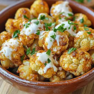 To make spicy roasted cauliflower bites, you need a few key items: - 1 large head of cauliflower, cut into bite-sized florets - 3 tablespoons olive oil - 1 teaspoon smoked paprika - 1 teaspoon garlic powder - 1/2 teaspoon cayenne pepper (adjust for spice level) - 1 teaspoon ground cumin - Salt and pepper to taste These ingredients create a tasty base. Each adds its own flavor. The smoked paprika gives a warm, smoky taste. Garlic powder adds depth, while cayenne brings the heat. You can add a few extras for more flavor: - 2 tablespoons grated Parmesan cheese (for a cheesy kick) - Fresh parsley, chopped (for garnish) The cheese melts and creates a rich layer. Parsley brightens the dish and adds color. Feel free to mix and match based on your taste! For a fun touch, try serving these bites with: - Yogurt dip - Hummus - A squeeze of lemon juice These options add creaminess and balance the spice. Each bite becomes a new experience! Want to create this dish? Check out the Full Recipe for all the details. To start, gather your ingredients. You will need one large head of cauliflower and some spices. Cut the cauliflower into bite-sized florets. This helps them roast evenly. Next, take a large bowl and add three tablespoons of olive oil. Then, add one teaspoon of smoked paprika, one teaspoon of garlic powder, and half a teaspoon of cayenne pepper. Adjust the cayenne if you want less heat. Add one teaspoon of ground cumin, salt, and pepper to taste. Mix these well to form a spicy marinade. Once mixed, add the cauliflower florets. Toss them well in the marinade until each piece is coated. This step infuses the flavor into the cauliflower. Preheat your oven to 425°F (220°C). To make cleanup easier, line a baking sheet with parchment paper. After preheating, spread the coated cauliflower florets in a single layer on the baking sheet. Make sure they are not crowded. Roast the cauliflower for 25-30 minutes. Flip them halfway through for even cooking. You want them golden brown and crispy on the edges. If you like cheese, sprinkle two tablespoons of grated Parmesan cheese on top in the last five minutes of roasting. This adds a nice cheesy flavor. For crispy bites, do not overcrowd the baking sheet. Give each piece space to breathe. Another tip is to flip the florets halfway through cooking. This ensures they brown evenly. If you want extra crunch, try using a convection setting if your oven has one. When done, let the cauliflower cool for a few minutes. Garnish with fresh chopped parsley before serving. Enjoy your tasty spicy roasted cauliflower bites! For the full recipe, check out the recipe section. To get the right spice, start with cayenne pepper. Use half a teaspoon for a mild kick. If you love heat, add more. Taste the marinade before coating the cauliflower. This lets you adjust the spice to your liking. You can also add chili powder or hot sauce for extra flavor. Roasting at 425°F (220°C) gives the best texture. Make sure to cut the cauliflower into even pieces. This helps them cook at the same rate. Don't crowd the baking sheet. Space the florets out so they crisp up nicely. Flipping them halfway through ensures even browning. You can boost flavor in many ways. Try adding lemon juice or zest before serving for brightness. Fresh herbs like thyme or rosemary can add a lovely aroma. A sprinkle of smoked salt can deepen the taste. For a cheesy twist, mix in nutritional yeast before roasting. Follow the [Full Recipe] for the main steps, but feel free to explore! {{image_2}} For a tasty twist, you can add cheese. Use grated Parmesan cheese for a rich flavor. Just sprinkle it on top during the last five minutes of roasting. The cheese melts beautifully, creating a crispy crust. You'll love how it enhances the bites! You can easily make this snack vegan. Simply skip the cheese altogether. The spices and olive oil provide plenty of flavor. You won’t miss the cheese at all. This version is still creamy and satisfying. Feel free to mix up the spices to fit your taste. Here are some ideas: - Curry Powder: Add a warm, earthy flavor. - Chili Powder: For an extra kick, use more heat. - Italian Herbs: Basil and oregano give a fresh twist. - Smoked Paprika: Add depth and a hint of sweetness. Experimenting with spices can create new and exciting flavors. Each option offers a unique taste experience, keeping your snack time fresh and fun! For the full recipe, check out the Spicy Roasted Cauliflower Bites 🥦 section. To store leftover spicy roasted cauliflower bites, let them cool first. Place them in an airtight container. They stay fresh for up to three days in the fridge. Make sure to cover them well to keep moisture out. This helps maintain their flavor and texture. When you're ready to enjoy your leftovers, reheating is key. Preheat your oven to 375°F (190°C). Spread the cauliflower bites on a baking sheet in a single layer. Heat them for 10-15 minutes. This method helps them regain their crispy edges. Avoid using the microwave, as it can make them soggy. You can freeze these bites for later use. First, let them cool completely. Then, arrange them in a single layer on a baking sheet. Freeze for about an hour until solid. After that, transfer the bites to a freezer-safe bag. They can last up to three months in the freezer. When you're ready to eat, bake them from frozen. Adjust the cooking time to ensure they heat through and crisp up nicely. For the full recipe, check out the section above. Yes, you can make spicy roasted cauliflower bites gluten-free. The main ingredients are safe. Just make sure to use gluten-free options for any dips or sauces you serve with them. Many store-bought sauces contain gluten, so check labels. To change the spice levels, adjust the cayenne pepper. If you like it hot, add more. For a milder flavor, reduce the amount. You can also add other spices like chili powder or paprika. Taste the marinade before adding cauliflower to find your perfect heat. You can serve these bites with many tasty options. Try a cool yogurt dip or creamy hummus for balance. Fresh veggies or a simple salad also make great side dishes. For something hearty, pair them with rice or quinoa. They are perfect for snacking or as a side! For the full recipe, check out the Spicy Roasted Cauliflower Bites section. In this article, we explored how to make spicy roasted cauliflower bites. You learned about the main and optional ingredients, along with serving suggestions. We covered preparation steps, roasting methods, and tips for crispiness. Remember, you can adjust spice levels to suit your taste. These bites can delight as a snack or a side dish. Keep experimenting with flavors and enjoy the crunchy goodness fresh or reheated. Try these tips for great results every time. Enjoy your cooking!