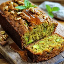 - 2 cups grated zucchini - 1 cup whole wheat flour - 1 cup all-purpose flour - 1 cup brown sugar or coconut sugar - 1/2 cup vegetable oil or apple sauce - 1/4 cup almond milk or any non-dairy milk - 1 teaspoon vanilla extract - 1 teaspoon baking soda - 1 teaspoon baking powder - 1 teaspoon ground cinnamon - 1/2 teaspoon ground nutmeg - 1/2 teaspoon salt - 1/2 cup chopped walnuts or pecans (optional) - 1/2 cup vegan chocolate chips (optional) To make vegan zucchini bread, gather these simple ingredients. The zucchini adds moisture and nutrition to your bread. For best results, use fresh zucchini. You can grate it yourself or buy pre-grated zucchini. If using whole zucchinis, squeeze out excess liquid to avoid a soggy bread. Whole wheat flour gives a nice texture and flavor. All-purpose flour helps balance the density. The sweetener can be either brown sugar or coconut sugar. Using apple sauce instead of oil adds sweetness and keeps it moist. Almond milk is a great non-dairy option but feel free to pick any plant milk you like. The baking soda and baking powder help the bread rise. Spices like cinnamon and nutmeg add warmth and depth. You can add nuts or chocolate chips for a fun twist. If you prefer no nuts, simply skip them. This recipe is flexible and lets you adjust to your taste. For the full recipe, check out the steps in the next section! 1. Preheat your oven to 350°F (175°C). This step is key for even baking. 2. Prepare a 9x5 inch loaf pan. You can grease it or line it with parchment paper for easy removal. 1. In a large bowl, combine the grated zucchini with vegetable oil or apple sauce, almond milk, and vanilla extract. 2. Mix well until everything blends smoothly. This ensures the zucchini evenly distributes in the batter. 1. In another bowl, whisk together the whole wheat flour, all-purpose flour, brown sugar, baking soda, baking powder, cinnamon, nutmeg, and salt. 2. Gradually add the dry mix to the wet mix. Stir just until combined. Avoid over-mixing to keep the bread light and fluffy. 1. Pour the batter into your prepared loaf pan. Smooth the top with a spatula. 2. Bake for 50-60 minutes. To check for doneness, insert a toothpick into the center. It should come out clean. 3. Let the bread cool in the pan for 10 minutes. Then, transfer it to a wire rack to cool completely. For the full recipe, check earlier in the article. Enjoy your baking! To get the best texture in your vegan zucchini bread, avoid over-mixing. Over-mixing can make the bread tough. Mix just until the wet and dry ingredients combine. This keeps the bread soft and tender. Handling zucchini moisture is key. Zucchini has a lot of water. After grating, squeeze out the excess moisture. Use a clean kitchen towel or paper towel. This ensures your bread won’t be too wet. For added depth, try spices like cinnamon and nutmeg. These warm flavors blend well with zucchini. You can also add a pinch of ginger or allspice for a twist. Mix-ins can elevate your zucchini bread. Consider adding nuts like walnuts or pecans. They add crunch and richness. Vegan chocolate chips are a fun option too. They make the bread sweeter and more indulgent. Serving your zucchini bread warm makes it extra inviting. Try drizzling maple syrup over slices. A dollop of coconut yogurt adds creaminess. For a beautiful touch, garnish with cinnamon. Small mint leaves can brighten up the plate. This adds color and freshness to your serving. Using these tips will help you create a stunning dish. For the complete recipe, check out the Full Recipe. {{image_2}} If you want gluten-free zucchini bread, you can switch the flour. Use a gluten-free all-purpose blend. This will keep the texture light and fluffy. You can also use almond flour or coconut flour. These add a nutty flavor. Just remember, baking times may change. Gluten-free flours can need a bit more time. Check your bread with a toothpick after 50 minutes. If it comes out clean, it’s ready. To make your zucchini bread more exciting, try adding dried fruits. Cranberries or raisins give a sweet touch. You can mix them right into the batter. Another fun twist is to make lemon-infused zucchini bread. Just add lemon zest to the wet mix. This will brighten the flavors and add freshness. As the seasons change, so can your bread! In fall, try adding spices like nutmeg and ginger. These spices warm up the flavors. In summer, consider using yellow squash instead of zucchini. It has a similar taste and works well in this recipe. You can also mix in fresh herbs like basil or mint for a unique touch. These options let your creativity shine! To keep your vegan zucchini bread fresh, store it properly. I recommend using airtight containers. This helps keep the bread moist and tasty. If you have leftovers, let them cool completely first. Then, wrap the bread in plastic wrap or foil before placing it in the container. This simple step locks in the flavor. You can freeze zucchini bread for later enjoyment. First, slice the bread for easy thawing. Wrap each slice in plastic wrap, then place it in a freezer bag. Be sure to remove as much air as possible. This prevents freezer burn. When you want to enjoy a slice, just take it out and let it thaw at room temperature. If you want it warm, pop it in the toaster. Vegan zucchini bread lasts about 3-4 days at room temperature. Store it in a cool, dry place. If you see any mold or a change in color, it’s best to toss it. You can also tell if it’s bad by the smell. If it smells sour or off, do not eat it. Always trust your senses when it comes to food safety. Yes, you can use carrots or squash instead of zucchini. Both add moisture and flavor. Carrots will make the bread sweeter. Squash provides a more subtle taste. Just remember to grate them fine, like zucchini. This helps keep the bread light and fluffy. You can use muffin tins or mini loaf pans. For muffins, fill each cup about two-thirds full. Bake them for about 20-25 minutes. For mini loaves, adjust the time to 30-40 minutes. Keep an eye on them so they don’t burn. Try using ripe bananas or applesauce in place of some sugar. Use ¾ cup of applesauce for every cup of sugar. The bread will taste good and stay moist. You can also try using stevia or monk fruit sweetener. These are great sugar substitutes too. Yes, leave out the nuts if you want. You can add seeds like sunflower or pumpkin instead. They give a nice crunch and add nutrition. To keep the bread moist, add a bit more zucchini or a splash of almond milk. Try adding chia seeds or ground flaxseed for fiber. You can also mix in oats or quinoa for extra protein. These options boost nutrition without changing the taste. Just be sure to keep the overall balance of wet and dry ingredients right. For the full recipe, check out the delightful Vegan Zucchini Bread guide. This recipe gives you a tasty and healthy way to enjoy zucchini bread. From the right ingredients to step-by-step baking methods, it covers everything. Remember, mixing well and not overdoing it helps your bread turn out great. Feel free to explore variations and storage tips for more enjoyment later. With these guidelines, you can make your own delicious loaf. Enjoy creating and sharing your zucchini bread with family and friends!