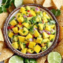 - Fresh mango - Ripe avocados - Small red onion - Red bell pepper - Jalapeño - Fresh lime juice - Olive oil - Fresh cilantro - Salt and pepper Choosing ripe mangoes When you pick a mango, look for one that gives slightly when you press it. The skin should be smooth and may have a few dark spots. A ripe mango has a sweet aroma too. Selecting the best avocados Choose avocados that feel soft but not too mushy. The skin should be dark green to black. If they seem too hard, let them sit on the counter for a few days. Fresh versus dried herbs Fresh herbs, like cilantro, offer bright flavor. Dried herbs are fine in a pinch but lack the zest of fresh. For this salsa, always go for fresh cilantro to elevate the taste. These tips will help you find the best ingredients for your Fresh Mango Avocado Salsa. For the full recipe, check out the Sunny Fresh Mango Avocado Salsa. To make fresh mango avocado salsa, you start by dicing the mango and avocados. Use a sharp knife to cut them into small, bite-sized cubes. This way, they mix well with other ingredients. Place the diced fruit in a large mixing bowl. Next, chop a small red onion and a red bell pepper. The onion adds a nice crunch, while the bell pepper gives sweetness. Make sure to keep the pieces small for easy eating. Add these to the bowl with the mango and avocados. For a spicy kick, mince a jalapeño. Be sure to deseed it first to control the heat. Add the minced jalapeño to the bowl. Use more or less based on your spice preference. Now it's time to combine all the ingredients in the bowl. Drizzle fresh lime juice and olive oil over the mixture. The lime juice adds brightness, while the olive oil enhances the flavor. Gently toss all the ingredients. Be careful not to mash the avocados. You want everything mixed well but still chunky. Let the salsa sit for about 10 minutes. This waiting time allows the flavors to meld together beautifully. For the full recipe, check out the Sunny Fresh Mango Avocado Salsa. Enjoy your fresh and vibrant dish! To make your salsa shine, serve it in a bright bowl. This draws the eye and makes it more inviting. Add tortilla chips on the side for a fun crunch. You can also garnish with fresh cilantro and lime wedges for a pop of color. This salsa pairs well with grilled chicken or fish. It also complements tacos, burritos, or even as a topping for rice bowls. Want more heat? Add more minced jalapeño or even some diced serrano peppers. If you prefer milder flavors, skip the jalapeño or use less. You can also mix in other ingredients for fun. Try adding sweet corn for crunch or black beans for protein. Both options add texture and flavor, making your salsa even more filling. You can prepare this salsa in advance to save time. Just make sure to store it in an airtight container. This keeps the salsa fresh for about two days. If you notice browning on the avocados, squeeze a bit more lime juice on top. It helps to keep the vibrant color. Enjoy the convenience of having a delicious salsa ready to go, especially for gatherings or busy weeknights. {{image_2}} You can enhance the flavor of your mango avocado salsa by adding tropical fruits. Pineapple works great for sweet and tangy notes. Diced kiwi adds a nice twist with its bright green color and tartness. Both fruits bring a summer vibe to your dish. Simply mix them in with the mango and avocado for a fruity explosion. If you want to switch up the herbs, try using parsley or mint instead of cilantro. Parsley gives a fresh, mild taste. Mint adds a cool and refreshing flavor that complements the other ingredients well. Just chop the herbs finely and mix them in. You can find new flavor profiles that surprise your taste buds. You can experiment with different dressings for your salsa. Instead of just lime juice, try adding apple cider vinegar. This gives a tangy kick to the salsa. Different oils like avocado oil can also bring unique flavors. Just drizzle in the dressing of your choice and mix well. Each option can change the overall taste of the salsa, making it fun to try new things. For the full recipe, refer to the Sunny Fresh Mango Avocado Salsa section. To keep fresh mango avocado salsa in the fridge, first store it in an airtight container. This prevents air from getting in and helps keep the flavors fresh. Ideally, you should eat the salsa within three days. The longer it sits, the more the avocados may brown. If you notice browning, just give it a quick stir. The other ingredients still keep it tasty. For long-term storage, freezing salsa is a great option. Place the salsa in a freezer-safe bag or container. Be sure to leave some space for expansion. It can last up to three months in the freezer. When ready to use, thaw it overnight in the fridge. Fresh ingredients like avocado may change in texture, but the flavor will still be good. Look for signs of spoilage to ensure freshness. If you see any mold or if the salsa smells off, it’s best to throw it away. Also, if the salsa separates too much, that can be a sign it’s past its prime. Keeping your salsa fresh is key to enjoying that vibrant mango and avocado flavor. Fresh mango avocado salsa stays tasty for about 2 days in the fridge. After that, the avocados may brown and lose texture. To keep it fresh, store it in an airtight container. You can also add lime juice to slow the browning. Yes, you can use frozen mango or avocado. Just thaw them before adding to the salsa. Frozen fruits may have a softer texture, but they still taste great. Make sure to drain any excess liquid after thawing. This salsa goes well with many dishes. It’s perfect with grilled chicken or fish. You can also serve it with tacos, quesadillas, or on top of salads. The bright flavors enhance any meal! Absolutely! You can adjust the spice level by adding more jalapeño. If you love heat, try adding a pinch of cayenne pepper. For a milder version, remove the seeds from the jalapeño or use less. Yes, this recipe is naturally vegan. It’s free from common allergens like dairy and gluten. Just be sure to check your ingredients for any specific allergies. You can enjoy this salsa guilt-free! For the full recipe, check out Sunny Fresh Mango Avocado Salsa. Fresh mango avocado salsa combines vibrant flavors and textures for a tasty treat. We explored the best ingredients and how to prepare them. I shared tips for choosing high-quality produce and keeping your salsa fresh. Whether you want a new serving idea or to customize your recipe, there are many options. Remember, fresh salsa is perfect for gatherings or a quick snack. Enjoy experimenting with flavors while making this delicious dish!
