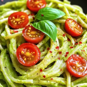 To make creamy avocado pasta, you need just a few fresh and simple ingredients. Here’s what you’ll need: - 2 ripe avocados, pitted and peeled - 2 cloves garlic, minced - 1 tablespoon lemon juice - ½ cup fresh basil leaves - ¼ cup Greek yogurt (or dairy-free yogurt) - 1 tablespoon olive oil - Salt and pepper to taste - 12 ounces spaghetti or fettuccine - Cherry tomatoes, halved (for garnish) - Crushed red pepper flakes (optional, for garnish) These ingredients work together to create a rich and creamy sauce that coats your pasta beautifully. The avocados add healthy fats, while the garlic and basil bring fresh flavors. The Greek yogurt adds a nice tang and creaminess that makes each bite delightful. Don't forget the cherry tomatoes for a pop of color and taste! You can find the full recipe at the end of this section. 1. In a large pot, bring salted water to a boil. 2. Add the spaghetti or fettuccine. Cook until al dente, following the package instructions. 3. Reserve one cup of pasta water and then drain the pasta. 1. In a food processor, combine the ripe avocados, minced garlic, lemon juice, fresh basil, Greek yogurt, and olive oil. 2. Blend these ingredients until smooth and creamy. 3. If the sauce is too thick, add some reserved pasta water to thin it out. 1. Return the drained pasta to the pot you used to cook it. 2. Pour the creamy avocado sauce over the pasta. 3. Toss well to coat every strand of pasta. 4. Season with salt and pepper to taste, and adjust as needed. For the full recipe, check the recipe section above. Enjoy your creamy avocado pasta! - Use ripe avocados for the best flavor and creaminess. - Gradually add reserved pasta water to reach the desired sauce consistency. To ensure your sauce is creamy and smooth, always choose avocados that yield slightly when you press them. They should be dark green, not brown. This choice makes your pasta both tasty and velvety. Also, when mixing in the pasta water, do it slowly. This way, you can control how thick or thin the sauce becomes. - Add a splash of apple cider vinegar for tang. - Experiment with additional herbs like parsley or cilantro. To make the flavors pop, a splash of apple cider vinegar works wonders. It adds a nice zing that balances the creaminess. Fresh herbs can also elevate your dish. Try adding parsley or cilantro to give it a fresh twist. You can even mix and match herbs based on what you have on hand. - Serve immediately for the best texture. - Pair with a salad or garlic bread for a complete meal. For the best experience, serve the pasta right after you mix it with the sauce. The creamy texture shines best when fresh. You can also enjoy it with a side salad or warm garlic bread. This combination makes for a satisfying meal that everyone will love. For the full recipe, check out the details above. {{image_2}} If you want a dairy-free option, it's easy to swap Greek yogurt. Use coconut yogurt instead. You can also try nutritional yeast for a cheesy taste without dairy. Both options keep the dish creamy and delicious. To make your pasta more filling, add protein. Cooked chicken, shrimp, or chickpeas work well. These additions boost flavor and make the meal heartier, perfect for a satisfying dinner. Adding veggies is a great way to pack in more nutrition. Spinach and arugula add color and vitamins. You can also sauté mushrooms for extra flavor. These additions make your creamy avocado pasta even better and more nutritious. For the complete dish, check the Full Recipe for all the details! After you enjoy your creamy avocado pasta, you may have leftovers. Store them in an airtight container. This helps keep the dish fresh. You can keep it in the refrigerator for up to 2 days. If you notice the sauce darkening, it’s normal. The lemon juice slows down this change, but it won't stop it completely. When you're ready to eat the leftovers, gently reheat them. I recommend using the stovetop for the best texture. Add a bit of reserved pasta water while you reheat. This will help the sauce stay creamy and smooth. Enjoy your meal just like the first time! Yes, but the sauce may brown. It's best to make it fresh if possible. The creamy texture is best enjoyed right after you prepare it. Add lemon juice to the sauce. The acidity helps slow down oxidation. This keeps it bright and green for longer. Absolutely! Whole wheat, gluten-free, or any pasta shape can work well. The flavor and creaminess of the sauce pair nicely with different types. Yes, but keep the sauce separate from the pasta. This helps maintain freshness and flavor until you're ready to serve. Enjoy your creamy avocado pasta at its best by combining them just before eating. For the full recipe, check out the details above. In this post, we explored how to make creamy avocado pasta. We covered the ingredients, easy steps, and useful tips. You learned how to create a smooth sauce, store leftovers, and add protein or veggies. Each section helps you make a delicious dish that satisfies. Remember, fresh ingredients are key for the best taste. Try different variations to find your favorite! Enjoy your time in the kitchen and delight in this healthy meal!