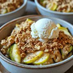 To make a delicious Zucchini Apple Crisp, you need these simple ingredients: - 2 medium zucchinis, grated - 2 medium apples (preferably Granny Smith), peeled, cored, and sliced - 1 cup rolled oats - 1 cup brown sugar - 1/2 cup all-purpose flour - 1/2 teaspoon cinnamon - 1/4 teaspoon nutmeg - 1/4 teaspoon salt - 1/4 cup unsalted butter, melted - 1/2 cup chopped walnuts or pecans (optional) - Vanilla ice cream or whipped cream for serving (optional) These ingredients balance well together. The zucchini adds moisture, while the apples provide a sweet, tart flavor. The oats and brown sugar create a crunchy topping that contrasts nicely with the soft fruit. If you want a nutty crunch, throw in some walnuts or pecans. They add extra flavor and texture. For serving, a scoop of vanilla ice cream or a dollop of whipped cream makes this dessert even better. You can find the full recipe [here](#). Enjoy the process of mixing these ingredients and watching them transform into a delightful dessert! First, you need to grate the zucchini. Grate it until you have about two cups. This adds moisture and a nice texture. Next, prepare the apples. Peel, core, and slice them into thin pieces. I prefer Granny Smith apples. They offer a nice tartness that balances well with the sweet crisp. In a big mixing bowl, combine the rolled oats, brown sugar, all-purpose flour, cinnamon, nutmeg, and salt. Stir them together until they mix well. This blend creates a tasty topping. The spices add flavor, making it warm and inviting. Now, combine the grated zucchini and sliced apples in one bowl. Mix them well. Then, pour the melted butter over the dry mixture. Stir until crumbly. If you want, fold in chopped walnuts or pecans for extra crunch. Spread the zucchini and apple mix in a greased baking dish. Then, sprinkle the oat mixture on top. Bake it at 350°F (175°C) for 35-40 minutes. The top should turn golden brown, and the apples will bubble. This recipe ensures an easy and delightful dessert that impresses everyone. For the complete instructions, check the Full Recipe. To grate zucchini, you can use a box grater or a food processor. Both methods work well. A box grater gives you control over the size. A food processor saves time if you're making a large batch. Whichever tool you choose, make sure your zucchini is fresh. Grate it just before using it for the best flavor. You can enhance the flavor of your Zucchini Apple Crisp with extra spices. Consider adding a pinch of ginger for warmth or a splash of vanilla extract for sweetness. You might also try a bit of lemon zest. These small additions can bring out the best in your ingredients. Experiment to find your perfect flavor mix. Serving your Zucchini Apple Crisp warm is a must. It pairs perfectly with a scoop of vanilla ice cream or a dollop of whipped cream. For a fun twist, try drizzling caramel sauce over the top. You can also sprinkle some chopped nuts for crunch. These simple additions make your dessert even more special and delicious. Don't forget to check the Full Recipe for more ideas! {{image_2}} You can use different apples for this recipe. Try Fuji, Honeycrisp, or Gala apples. Each type brings a unique flavor. You can also mix in other fruits. Pears or berries work great too. They add extra sweetness and color. Feel free to experiment and find your favorite mix! If you have nut allergies, you can skip the nuts. The crisp still tastes great without them. You can also swap in seeds. Sunflower seeds or pumpkin seeds add crunch and nutrition. They keep the recipe safe and tasty for everyone. To make this dessert healthier, try reducing the sugar. You can cut the brown sugar by half. Another option is to use honey or maple syrup. These natural sweeteners work well and add flavor. You can also use whole wheat flour instead of all-purpose flour. This adds fiber and makes it more nutritious. For a low-calorie option, use a sugar substitute. This way, you can enjoy a delicious treat without too much sugar. For the complete details on making this delightful dish, check out the Full Recipe. To keep your Zucchini Apple Crisp fresh, let it cool down first. Place it in an airtight container. Store it in the fridge for up to four days. Make sure to cover it well. This helps keep the moisture in and prevents it from drying out. You can freeze Zucchini Apple Crisp if you want to enjoy it later. First, let it cool completely. Then, cut it into portions. Wrap each piece tightly in plastic wrap. Place the wrapped pieces in a freezer bag. Squeeze out any air, and seal it up. It can last in the freezer for about three months. When you are ready to eat it, just thaw it in the fridge overnight. Reheating your Zucchini Apple Crisp should keep it tasty. Preheat your oven to 350°F (175°C). Place the crisp in an oven-safe dish. Cover it with foil to prevent it from burning. Heat for about 15 minutes. If you want, you can microwave it for about one minute. Make sure to check it, so it doesn't get too hot. Enjoy it warm, and consider adding a scoop of ice cream to make it even better! Yes, you can use frozen zucchini or apples. Make sure to thaw them first. This helps keep the dessert from getting too watery. Drain any excess liquid after thawing. This way, you get a nice crisp without the sogginess. Yes, this dessert is quite healthy! Zucchini adds moisture and fiber. Apples provide vitamins and natural sweetness. Both have low calories and can fit into many diets. You get nutrients while enjoying something sweet. It’s a win-win! To make this dish gluten-free, swap the all-purpose flour. Use gluten-free flour blends instead. Make sure your oats are certified gluten-free. This way, you can enjoy the same great taste without gluten. This blog post covered a tasty Zucchini Apple Crisp recipe. We discussed the key ingredients needed for this dish. I shared easy steps for prepping and baking, along with helpful tips to enhance flavor. We also explored variations and healthy modifications for your tastes and needs. Finally, I provided storage tips to keep your dessert fresh. Enjoy making this simple, delicious treat! It’s a great way to sneak in some veggies while satisfying your sweet tooth.