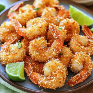 To make crispy coconut shrimp, you need simple and fresh ingredients. Here is what you'll need: - 1 pound large shrimp, peeled and deveined - 1 cup all-purpose flour - 2 large eggs - 1 cup shredded coconut (unsweetened) - 1 cup panko breadcrumbs - 1 teaspoon paprika - 1 teaspoon garlic powder - 1 teaspoon salt - 1/2 teaspoon black pepper - 1/2 teaspoon cayenne pepper (optional, for heat) - Oil for frying (coconut oil or vegetable oil) - Lime wedges, for serving The essential ingredients are shrimp, flour, eggs, coconut, and panko. These create a tasty base for the dish. - Essential Ingredients: - Shrimp - Flour - Eggs - Coconut - Panko Optional additions like cayenne pepper add heat. You can skip it if you prefer mild flavors. You can try different seasonings to change up the flavor. Here are some ideas: - Add spices: Use chili powder or cumin for a kick. - Herbs: Try adding dried herbs, like parsley or cilantro, to the breadcrumb mix. - Coconut type: Use sweetened coconut for a different taste, but keep it balanced. Feel free to experiment! Each tweak can lead to a unique and delightful dish. For the complete recipe, check out the [Full Recipe]. Start by gathering your ingredients. You need one pound of large shrimp, peeled and deveined. Get one cup of all-purpose flour, two large eggs, and one cup of unsweetened shredded coconut. You also want one cup of panko breadcrumbs, one teaspoon of paprika, one teaspoon of garlic powder, one teaspoon of salt, and half a teaspoon of black pepper. For some heat, include half a teaspoon of cayenne pepper. Lastly, have oil ready for frying and lime wedges for serving. Set up your breading station. Put the flour in one bowl, and beat the eggs in another. In a third bowl, mix the shredded coconut, panko breadcrumbs, paprika, garlic powder, salt, black pepper, and cayenne pepper. This station helps you coat the shrimp easily. Next, heat the oil in a deep skillet or large frying pan over medium-high heat. You want about one to two inches of oil in the pan. The oil should reach around 350°F or 175°C for perfect frying. Now, take each shrimp. First, dredge it in the flour, shaking off any extra. Then, dip the floured shrimp into the beaten eggs, letting any excess drip off. Finally, coat the shrimp in the coconut and panko mixture. Press gently to make sure it sticks well. Once the oil is hot, add the shrimp in batches. Avoid overcrowding the pan. Fry each side for about two to three minutes until they turn golden brown and crispy. Use a slotted spoon to remove the shrimp, and place them on a paper towel-lined plate to drain excess oil. To ensure your shrimp are crispy, pay attention to the oil temperature. Use a thermometer to check it regularly. If the oil is too cool, the shrimp will absorb more oil and become soggy. If it's too hot, they may burn before cooking through. Press the coconut and panko mixture onto the shrimp firmly. This step helps the coating stick well during frying. Serve the shrimp right away for the best crunch. Enjoy with fresh lime wedges from the Full Recipe. When making crispy coconut shrimp, avoid these common mistakes: - Skipping the dredging step: Always coat shrimp in flour first. This helps the egg and coating stick. - Not pressing the coating: After coating in coconut and panko, press gently. This helps the coating stick better during frying. - Overcrowding the pan: Fry shrimp in small batches. Overcrowding lowers oil temperature and leads to soggy shrimp. Breading shrimp can be simple if you follow these best practices: - Set up a breading station: Have three bowls ready for flour, eggs, and the coconut mix. Keep it organized. - Use dry hands: Wet hands can make the breading process messy. Dry hands help keep the coating intact. - Coat evenly: Make sure each shrimp has an even layer of breading. This ensures they fry up nice and crispy. Temperature control is key for crispy results: - Use a thermometer: Aim for oil at 350°F (175°C). This is the sweet spot for frying. - Test the oil: Drop a small piece of bread in the oil. If it sizzles and browns in about 60 seconds, the oil is ready. - Adjust heat as needed: If shrimp cook too fast, lower the heat. If they take too long, raise it slightly. For more detailed steps and ingredients, check out the Full Recipe. {{image_2}} You can play with the coating for crispy coconut shrimp. Try using crushed cornflakes instead of panko for more crunch. You can also add spices like curry powder or cayenne to the coconut mix. For a sweet touch, mix honey or maple syrup into the egg wash. This change gives a fun twist to the classic recipe. Crispy coconut shrimp shines with fresh flavors. Serve it with a tangy mango salsa for a tropical vibe. A zesty lime dipping sauce complements the shrimp perfectly. You can also pair it with a simple green salad or coconut rice. Both options balance the dish well and make it feel complete. If you need a gluten-free version, swap all-purpose flour with rice flour. Use gluten-free panko or crushed nuts instead of traditional panko. This way, you can enjoy crispy coconut shrimp without worries. Always check labels to ensure all ingredients are gluten-free. This keeps everyone happy and healthy at your table. For the full recipe, visit [Full Recipe]. To keep your crispy coconut shrimp fresh, let them cool first. Place them in an airtight container. You can refrigerate them for up to three days. If the shrimp are warm, they can create steam and become soggy. So, cool them down before storage. For the best taste, reheat the shrimp in an oven. Preheat your oven to 350°F (175°C). Spread the shrimp on a baking sheet in a single layer. Heat for about 10-12 minutes. This method keeps them crispy. You can also use an air fryer for quick reheating. Set it to 350°F (175°C) and cook for about 5-7 minutes. If you want to freeze the shrimp, do it right after cooking. Lay them on a baking sheet first, and freeze until solid. Then, transfer them to a freezer-safe bag. They can stay frozen for up to three months. To thaw, move them to the fridge overnight. For a quick method, place them in cold water for about an hour. Once thawed, reheat them using the oven or air fryer. This keeps them crispy and tasty. For the full recipe, check out the detailed steps to make your own crispy coconut shrimp. You can make crispy coconut shrimp without frying by baking them. Start by preheating your oven to 400°F (200°C). Follow the same breading steps from the recipe. Place the shrimp on a baking sheet lined with parchment paper. Spray them lightly with cooking oil to help them crisp up. Bake for about 15-20 minutes. Turn them halfway through for even cooking. You’ll get a lighter version of this tasty dish! The best dipping sauce for coconut shrimp is a sweet and spicy sauce. A mix of sweet chili sauce and a splash of lime juice works great. You can also try a mango salsa or a creamy coconut sauce. These options add a bright flavor that complements the shrimp perfectly. Feel free to experiment with your favorite flavors! Yes, you can bake crispy coconut shrimp instead of frying! Baking is a healthy option. It still gives you a crispy texture. Follow the breading process from the recipe. Preheat your oven and arrange the shrimp on a baking sheet. Bake for 15-20 minutes until they are golden brown. This method is quick and easy! Check out the full recipe for more details. Crispy coconut shrimp is easy and fun to make. We covered the key ingredients and gave detailed steps for crispiness. You now have tips to avoid common mistakes and explore tasty variations. Remember, these shrimp can be stored, reheated, and even frozen for later. With this guide, you can enjoy delicious shrimp any time. Try different flavors and sauces to make it your own. Cooking should be exciting and enjoyable for you!