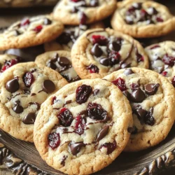 To make these tasty cookies, gather these simple ingredients: - 1 cup unsalted butter, softened - 1 cup brown sugar, packed - 1/2 cup granulated sugar - 2 large eggs - 1 teaspoon vanilla extract - 2 cups all-purpose flour - 1/2 teaspoon baking soda - 1/2 teaspoon baking powder - 1/4 teaspoon salt - 1 cup dark chocolate chips - 1 cup dried cherries, roughly chopped - 1/2 cup chopped walnuts (optional) When measuring, use dry measuring cups for flour and sugar. For butter, use a scale if possible. If you run out of brown sugar, use granulated sugar with a bit of molasses. For a nut-free option, skip the walnuts. You can replace dried cherries with cranberries or raisins if desired. - Unsalted butter: This adds richness and helps create a soft texture. - Brown sugar: This provides moisture and a deep flavor. - Granulated sugar: This adds sweetness and helps the cookies spread. - Eggs: They bind the mix and add structure. - Vanilla extract: This enhances the cookie's flavor. - All-purpose flour: This forms the base of the dough. - Baking soda and baking powder: These help the cookies rise and stay chewy. - Salt: This balances the sweetness. - Dark chocolate chips: These bring a rich chocolate flavor. - Dried cherries: These add a sweet and tangy taste. - Walnuts: These give a crunchy texture and nutty flavor. This unique mix of ingredients makes for a cookie that is chewy, sweet, and just plain irresistible. For the full recipe, check out the linked section. To make these cookies, first gather your ingredients. You will need: - 1 cup unsalted butter, softened - 1 cup brown sugar, packed - 1/2 cup granulated sugar - 2 large eggs - 1 teaspoon vanilla extract - 2 cups all-purpose flour - 1/2 teaspoon baking soda - 1/2 teaspoon baking powder - 1/4 teaspoon salt - 1 cup dark chocolate chips - 1 cup dried cherries, roughly chopped - 1/2 cup chopped walnuts (optional) Next, preheat your oven to 350°F (175°C). Line a baking sheet with parchment paper. This helps prevent sticking and makes clean-up easier. In a large bowl, cream the softened butter, brown sugar, and granulated sugar. Mix until it looks light and fluffy. Then, add the eggs one by one. Mix well after each addition. Stir in the vanilla extract. In another bowl, whisk together the flour, baking soda, baking powder, and salt. Gradually mix the dry ingredients into the wet mixture until combined. Now, fold in the dark chocolate chips, chopped cherries, and walnuts if you choose to use them. This mixture should smell amazing! Using a tablespoon or cookie scoop, drop balls of dough onto the lined baking sheet. Leave space between each cookie to allow for spreading. Bake in your preheated oven for 10 to 12 minutes. The edges should turn lightly golden, while the centers will look slightly underbaked. This is the secret to chewy cookies! Once baked, let the cookies cool on the baking sheet for about 5 minutes. This allows them to set. After that, transfer the cookies to a wire rack to cool completely. For a fun presentation, serve them on a decorative platter. You can drizzle melted chocolate on top or sprinkle with more chopped cherries. This will make them look even more inviting. Enjoy these delightful Cherry Chocolate Chewy Cookies! You can find the full recipe at the beginning of this article. To get that chewy texture, follow these steps. Use room temperature butter. This helps mix in air, making cookies light. Cream the butter and sugars well until fluffy. This step is key! Don’t overmix once you add the flour. Mix just enough to combine the dough. Bake until the edges are golden but the centers look soft. They will firm up while cooling. Many people make mistakes that hurt their cookies. First, don’t skip the resting time for the dough. Letting it chill helps improve the texture. Also, avoid using too much flour. Spoon it into the measuring cup instead of scooping. This keeps your cookies from being dry. Lastly, don’t bake them too long. You want them soft in the middle! Store your cookies in an airtight container. This keeps them fresh for up to a week. If you want to keep them longer, freeze them! Place the cooled cookies in a freezer bag. They last for about three months in the freezer. When you’re ready, just thaw and enjoy! For best taste, eat them warm. Reheat in the oven for a few minutes. Enjoy your Cherry Chocolate Chewy Cookies as a delightful treat! For the full recipe, check the earlier section. {{image_2}} You can change up the Cherry Chocolate Chewy Cookies easily. Try different mix-ins for fun. Instead of walnuts, use pecans or almonds. They add a nice crunch. You can also swap out dried cherries for raisins or cranberries. These fruits give a different taste and texture. For a chocolate lover's dream, add white chocolate chips. They melt nicely and offer a sweet twist. You can also use a mix of dark and milk chocolate for a layered flavor. Making these cookies gluten-free is simple. Use a gluten-free flour blend instead of all-purpose flour. Ensure it has a good mix of starches and proteins. You can also add a dash of xanthan gum. This helps keep the cookies chewy and moist. Follow the same recipe, and you will enjoy gluten-free goodness. Just remember that gluten-free cookies may bake a bit differently, so keep an eye on them in the oven. You can adapt these cookies for different seasons and holidays. For fall, add pumpkin spice to the dough. It gives a warm, cozy flavor. In winter, try peppermint extract and crushed candy canes. This adds a festive flair. For summer, use fresh berries instead of cherries. Strawberries or blueberries work great. You can even shape the cookies into fun holiday shapes. This makes them perfect for parties or gifts. The possibilities are endless! For the full recipe, check out the earlier section. To keep your Cherry Chocolate Chewy Cookies fresh, store them in an airtight container. This method keeps moisture out and helps preserve their chewy texture. You can layer parchment paper between cookies to avoid sticking. Always let cookies cool completely before storing them. This step prevents steam from making them soggy. Freezing is a great way to save cookies for later. First, let the cookies cool down. Then, place them on a baking sheet and freeze until firm. After they are hard, transfer them to a freezer-safe bag. Make sure to label the bag with the date. You can freeze these cookies for up to three months. When you want to eat them, let them thaw at room temperature. When stored properly, Cherry Chocolate Chewy Cookies last about a week at room temperature. If you keep them in the fridge, they stay fresh for about two weeks. For the best taste, eat them within the first few days. The cookies may lose their chewiness over time, but they will still taste great! For the full recipe, check out the details above. Store your cookies in an airtight container. This keeps them soft and chewy. You can use wax paper to separate layers. If you want to keep them fresh longer, place them in the fridge. Just make sure they cool first. For even longer storage, you can freeze them. Wrap them tightly in plastic wrap and place in a freezer bag. You can use fresh cherries, but they will change the cookie texture. Fresh cherries add moisture. This may make your cookies too soft. If you do use fresh, chop them and reduce other liquids in the recipe. Drying cherries first helps keep the chewiness we love in these cookies. Dried cherries also add a nice sweetness. Look for lightly golden edges on your cookies. The centers should still appear soft. A good rule is to bake them for 10-12 minutes. They will firm up as they cool. If they feel too soft, give them another minute, but check often. Trust your eyes and your nose; they will guide you! Cherry chocolate chewy cookies are delicious and fun to make. I covered the key ingredients, their roles, and how to prepare and bake these cookies. I also shared tips to avoid mistakes and ensure the best texture. You can try different mixes and flavors, plus options for gluten-free cookies. Storing them properly keeps them fresh longer. Enjoy making these cookies and experimenting with your own twists. These treats will surely please everyone!