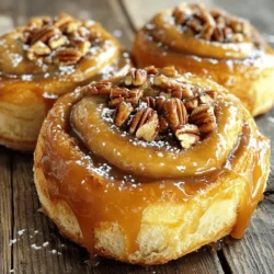 To make your own caramel pecan sticky buns, gather these ingredients: - 4 cups all-purpose flour - 1/4 cup granulated sugar - 1 packet (2 1/4 teaspoons) active dry yeast - 1 teaspoon salt - 1 cup whole milk, warmed - 1/3 cup unsalted butter, melted - 2 large eggs - 1 teaspoon vanilla extract - 1/2 teaspoon ground cinnamon - 1 cup pecans, chopped - 1 cup brown sugar - 1/2 cup unsalted butter - 1/4 cup corn syrup - Pinch of salt These ingredients come together to create a warm and sweet treat. The dough uses flour, sugar, and yeast for a soft base. Milk and eggs add richness, while vanilla and cinnamon bring flavor. The pecans add crunch, and the caramel topping gives that sticky goodness. For the full details on how to combine these ingredients, check the Full Recipe. To start, we need to activate the yeast. Combine warm milk, sugar, and yeast in a large bowl. Let it sit for about five minutes. You should see bubbles forming. This means the yeast is alive. Next, mix in the melted butter, eggs, and vanilla. Whisk until it all blends well. In another bowl, combine flour, salt, and cinnamon. Slowly add this dry mix to the wet mix. Stir with a wooden spoon until it forms a soft dough. Now it's time to knead. Dust a clean surface with flour. Place the dough on it and knead for five to seven minutes. You want it smooth and elastic. Place the kneaded dough in a greased bowl. Cover it with a clean towel. Let it rise in a warm spot for about one hour. Watch it grow until it doubles in size. While the dough rises, we can make the sticky topping. In a saucepan, melt the butter, brown sugar, corn syrup, and a pinch of salt over medium heat. Stir until the mixture is smooth and bubbly. Pour this caramel mix into a greased baking dish. Evenly sprinkle the chopped pecans on top. After the dough has risen, punch it down gently. Roll it out on a floured surface into a rectangle, about 1/4 inch thick. Spread the caramel mixture evenly over the rolled dough. Then, roll the dough tightly from the long side. This creates a log shape. Cut this log into 12 equal pieces. Place each piece cut-side down in the prepared dish on top of the pecans and caramel. Cover the dish with plastic wrap. Let the buns rise again for about 30 minutes. This second rise helps them become fluffy. Preheat your oven to 350°F (175°C). Bake the sticky buns for 25 to 30 minutes, or until they turn golden brown. You can find the full recipe in the earlier section, which contains all the details you need. Happy baking! To get the best dough, knead it well. Kneading helps build gluten, which gives the buns their structure. Use a floured surface and push the dough away with the heel of your hand. Fold it back and repeat. Knead for about 5-7 minutes. This keeps the buns soft and fluffy. Keep your dough in a warm place while it rises. A warm kitchen helps it grow. Cover the bowl with a clean towel to keep it cozy. If your kitchen is cool, place the bowl in a turned-off oven with the light on. This creates a nice, warm spot for the dough to rise. Want to spice things up? Add ground nutmeg or cardamom to your dough. These spices give your sticky buns a warm, inviting taste. You can also try adding a splash of maple or almond extract for a unique twist. If you love nuts, switch it up! Use walnuts or pecans for a different flavor. You can also mix in some chocolate chips for a sweet surprise. Each nut or flavor adds its charm to the sticky buns. Serve your sticky buns warm for the best taste. Drizzle any leftover caramel over the top for a sweet touch. You can also sprinkle powdered sugar for a nice finish. For a fun garnish, add a dollop of whipped cream or some fresh berries. These little touches make the dish look great and taste even better. Enjoy your delicious creation! {{image_2}} You can change a few ingredients to suit your needs. If you want a gluten-free option, use a gluten-free flour mix. This works well in most recipes. Just make sure it is a one-to-one substitute for regular flour. You can also try a vegan version. Replace the eggs with flaxseed meal or applesauce. Use plant-based butter and almond milk instead of regular butter and whole milk. To make your sticky buns even tastier, think about adding chocolate or fruit. Chocolate chips bring a sweet twist. Diced apples or berries add freshness. You can also switch up the nuts. While pecans are great, walnuts or almonds work nicely too. Each nut brings its own flavor and texture, making your buns unique. Sticky buns are perfect for breakfast or dessert. They taste amazing with coffee or tea in the morning. For dessert, serve them warm with ice cream or whipped cream. They pair well with a glass of cold milk too. No matter when you serve them, these buns will surely delight everyone! To keep your caramel pecan sticky buns fresh, follow these easy steps. First, let them cool completely. Then, place them in an airtight container. This keeps them moist and tasty. You can also wrap them in plastic wrap for extra protection. Store them in the fridge for up to five days. If you keep them at room temperature, they last about three days. When it’s time to enjoy your sticky buns again, reheating is key. You can use a microwave for quick warming. Place a bun on a microwave-safe plate and cover it with a damp paper towel. Heat in 10-second bursts until warm. For a crispier texture, use an oven. Preheat it to 350°F (175°C) and warm the buns for about 10 minutes. This way, the outside stays nice and crisp while the inside stays soft. For the best experience, always warm them before serving. You’ll love the gooey caramel and crunchy pecans all over again! For the full recipe, check out the full recipe section. You can use instant yeast as a substitute. Instant yeast works the same way as active dry yeast. You do not need to activate it in warm water. Just mix it directly with your dry ingredients. If you use fresh yeast, use about three times the amount. Fresh yeast gives a nice rise and flavor too. Yes, you can make the dough a day ahead. After kneading, cover it with plastic wrap. Place it in the fridge overnight. The next day, let it warm up for about 30 minutes. This makes it easier to roll out. Check for a golden brown color on top. You can also use a toothpick to test. Insert it into a bun; it should come out clean. The buns should feel soft yet firm to the touch. Store them in an airtight container. Keep them at room temperature for up to two days. For longer storage, refrigerate them. Make sure they are completely cool before sealing. Yes, you can freeze them. Wrap each bun tightly in plastic wrap. Then place them in a freezer bag. They will stay fresh for up to three months. When ready to eat, thaw them in the fridge overnight. Reheat in the oven for a warm treat. Check the Full Recipe for detailed steps on making these sticky buns. In summary, we explored the simple ingredients and steps needed to make delicious sticky buns. You learned how to activate yeast, roll the dough, and create a tasty caramel topping. I shared tips for perfecting your buns and discussed variations for different diets. Remember to store leftovers properly and use the right reheating methods to maintain their taste. Baking is rewarding, and I hope these guidelines inspire you in your kitchen. Enjoy creating sweet memories with your sticky buns!