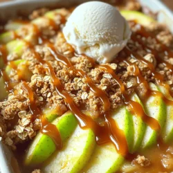 To make a great caramel apple crisp, you need a few key items: - 4 large Granny Smith apples, peeled and thinly sliced - 1 cup brown sugar, packed - 1/2 cup all-purpose flour - 1/2 teaspoon cinnamon - 1/4 teaspoon nutmeg - 1/4 teaspoon salt - 1 cup rolled oats - 1/2 cup unsalted butter, melted - 1 teaspoon vanilla extract - 1/2 cup caramel sauce (store-bought or homemade) - Optional: Chopped nuts (such as walnuts or pecans) for topping These ingredients work together to create a sweet and crunchy dessert. The Granny Smith apples add a nice tartness. The brown sugar makes the filling sweet and gooey. If you don't have some of these ingredients, you can easily swap them. For the apples, use Honeycrisp or Fuji. They also taste great in this recipe. If you want a healthier option, try using oats instead of flour. You can use coconut sugar instead of brown sugar for a different sweetness. You can also use dairy-free butter if you're avoiding dairy. You can take your caramel apple crisp up a notch with some fun add-ins. Consider adding: - Chopped nuts for a crunchy texture - Dried fruit, like cranberries or raisins, for a chewy bite - A sprinkle of chocolate chips for a sweet twist These choices can add depth and excitement to the classic flavors. Feel free to mix and match to find your favorite combination. For the full recipe, you can find it here: Full Recipe. First, preheat your oven to 350°F (175°C). Grease a baking dish that is about 9x13 inches. This step helps the crisp bake evenly and not stick to the pan. Next, take 4 large Granny Smith apples. Peel and slice them thinly. In a mixing bowl, combine the apple slices with 1/4 cup of brown sugar and 1/2 teaspoon of cinnamon. Toss the apples until they are coated well. Spread this mixture evenly in the bottom of your greased baking dish. In another bowl, mix the remaining brown sugar, 1/2 cup of flour, 1/4 teaspoon of nutmeg, and 1/4 teaspoon of salt. Add 1 cup of rolled oats to this mixture. Melt 1/2 cup of unsalted butter and pour it into the bowl. Stir the ingredients until the mixture looks crumbly. If you like, you can also add chopped nuts for extra crunch. Sprinkle this oat mixture over the apple filling. Finally, drizzle 1/2 cup of caramel sauce on top. Now it's ready to bake! Place the dish in the oven and bake for 30-35 minutes. The apples should be tender, and the topping will turn golden brown. Once done, let it cool for a few minutes before serving. Enjoy your delicious caramel apple crisp! For the full recipe, check the details above. To make the best caramel apple crisp, choose tart apples like Granny Smith. They balance the sweet caramel well. Slice the apples thinly for even cooking. Mix the apples with brown sugar and cinnamon before adding them to the dish. This step enhances the flavor. Make sure to combine the dry ingredients well in the topping. Mixing flour, oats, and butter creates the perfect crumbly texture. Use cold butter for a crunchier topping. Lastly, don't skip the caramel drizzle. It adds a rich, sweet finish that everyone loves. Serve your caramel apple crisp warm. A scoop of vanilla ice cream on top is a must! The cold ice cream melts into the warm crisp, creating a delightful mix. You can also drizzle more caramel sauce over the dish. For a fancy touch, sprinkle some chopped nuts on top. Pair this dessert with a cup of hot coffee or a warm spiced cider. The flavors will complement each other well. You can even serve it at gatherings. Everyone will love this easy-to-make treat. One common mistake is using mushy apples. Always pick firm apples for the best texture. Another error is undercooking the crisp. It should be golden brown and bubbly. If it looks pale, bake it a bit longer. Don’t forget to let it cool before serving. This helps the layers set. Lastly, avoid pouring too much caramel. A little goes a long way. Follow these tips for a perfect caramel apple crisp every time, and check the Full Recipe for more details! {{image_2}} To make a gluten-free caramel apple crisp, swap out the all-purpose flour. Use a gluten-free flour blend instead. This helps keep it tasty while meeting gluten-free needs. Make sure all other ingredients are gluten-free too. With this simple change, you get a great dessert for everyone. You can easily make this dessert vegan. Replace the unsalted butter with coconut oil or a vegan butter substitute. Also, choose a vegan caramel sauce. This way, you keep the rich taste while sticking to a plant-based diet. Everyone can enjoy a warm bowl of this treat. Feel free to shake things up with spices and fruits. Add a pinch of ginger or cloves for extra warmth. You can also mix in other fruits like blueberries or pears for a twist. This gives your crisp a new flavor that surprises every bite. Explore your options and create your own unique version of caramel apple crisp. You can find the full recipe above for guidance! To keep your caramel apple crisp fresh, first let it cool. Cover it tightly with plastic wrap or foil. You can also place it in an airtight container. Store it in the fridge for up to three days. This way, you can enjoy it later without losing flavor. The crisp topping may soften a bit, but it will still taste great. When you're ready to eat the leftovers, preheat your oven to 350°F (175°C). Place the crisp in an oven-safe dish. Cover it with foil to keep it from burning. Heat for about 15-20 minutes. If you want a crunchier topping, remove the foil for the last 5 minutes. You can also use a microwave if you’re in a hurry. Heat it in 30-second intervals until warm. You can freeze caramel apple crisp for longer storage. Wrap it tightly in plastic wrap, then in foil. It can last up to three months in the freezer. When you're ready to eat it, move it to the fridge overnight to thaw. Bake it in the oven at 350°F (175°C) for about 30 minutes. This will help bring back the fresh taste and texture. For the best flavor, enjoy it fresh if you can. You can find the full recipe details earlier in this article. Yes, you can use other apples. Some great choices are Honeycrisp, Fuji, or Braeburn. These apples add sweetness and flavor. Each type brings a unique taste. Just remember to choose firm apples. Soft apples may turn mushy when baked. Making homemade caramel sauce is easy. Start with sugar, butter, and cream. Here’s a simple method: 1. In a saucepan, heat 1 cup of sugar over medium heat. 2. Stir until it melts and turns golden. 3. Add 6 tablespoons of butter and stir until melted. 4. Slowly add 1/2 cup of heavy cream and mix well. 5. Cook for another minute. Remove from heat and let it cool. This sauce is perfect for drizzling over your crisp. It adds a rich, sweet flavor. Yes, you can prepare it ahead of time. You can slice the apples and mix the filling. Keep it in the fridge until you’re ready to bake. You can also make the topping and store it separately. Just remember to add the topping before baking. This way, your crisp stays fresh and crunchy. This blog post covers how to make a delicious Caramel Apple Crisp. We explored key ingredients, substitutions, and tasty add-ins. I shared step-by-step instructions and helpful tips for success. You learned about variations for gluten-free and vegan options. Finally, we discussed storage and reheating to keep your crisp fresh. Remember, this dessert not only tastes great but can also be tailored to your needs. Enjoy making your own perfect Caramel Apple Crisp!