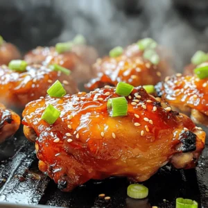 - 1.5 pounds chicken thighs, boneless and skinless - 1/4 cup honey - 3 tablespoons Sriracha sauce - 2 tablespoons soy sauce - 1 tablespoon sesame oil For this dish, chicken thighs work great. They stay juicy and flavorful when cooked. Honey and Sriracha sauce bring the sweet and spicy kick you crave. Soy sauce adds depth and umami, while sesame oil gives a nice nutty flavor. - 2 cloves garlic, minced - 1 teaspoon fresh ginger, grated - 2 green onions, sliced for garnish Minced garlic brings a rich aroma to the chicken. Fresh ginger adds warmth and a hint of spice. Green onions make a beautiful garnish and add a fresh crunch. - 1 tablespoon rice vinegar - Salt and pepper to taste - Sesame seeds for garnish Rice vinegar balances the sweetness and heat. Salt and pepper enhance the dish's flavors. Lastly, sesame seeds add a nice texture and look when sprinkled on top. You can find the full recipe in the article, which guides you through preparing this tasty meal. To start, grab a medium bowl. In it, whisk together these ingredients: - 1/4 cup honey - 3 tablespoons Sriracha sauce - 2 tablespoons soy sauce - 1 tablespoon sesame oil - 2 cloves garlic, minced - 1 teaspoon fresh ginger, grated - 1 tablespoon rice vinegar Whisk until everything blends well. This mix will add great flavor. Next, take your chicken thighs. Season them with salt and pepper on both sides. This step ensures the chicken tastes good inside and out. Marinating is key for flavor. Place the seasoned chicken in a large resealable bag. Pour the marinade over the chicken, making sure it’s fully coated. Seal the bag tightly. Refrigerate this for at least 30 minutes. If you have time, marinate for up to an hour. The longer the chicken sits, the more flavor it gains. When you're ready to cook, preheat your grill or skillet over medium-high heat. If using a skillet, add a little oil to help prevent sticking. Remove the chicken from the marinade, shaking off any extra sauce. Grill the chicken for 5-7 minutes per side. It’s done when the internal temperature hits 165°F (75°C). The outside should caramelize nicely. After cooking, let the chicken rest for a few minutes. This step helps keep it juicy. Then, slice the chicken and serve it up. Enjoy the amazing flavors of Spicy Honey Sriracha Chicken with your favorite sides. For the full recipe, check out the complete guide! To get the perfect spice level, start by adjusting the Sriracha quantity. If you like it hot, add more Sriracha. If you want it milder, use less. You can also add other spices for more flavor. Try a pinch of cayenne or paprika for a different kick. Cooking time is key for juicy chicken. Grill the chicken for about 5 to 7 minutes on each side. Always check that the internal temperature hits 165°F (75°C). After cooking, let the chicken rest for a few minutes. This step helps the juices settle back in. Garnishing can make your dish pop. Use sliced green onions for color and a sprinkle of sesame seeds for crunch. Serve the chicken with rice or a fresh salad for a tasty meal. You can also add some grilled veggies on the side for extra flavor. For the full recipe, check out the details above. {{image_2}} You can use different proteins for this recipe. Chicken breasts work well if you prefer leaner meat. Just adjust the cooking time to ensure they stay juicy. Pork is another tasty option. It pairs nicely with the sweet and spicy flavors of the marinade. If you're looking for a meatless meal, try tofu or tempeh. These options absorb flavors well and add great texture. You can change the sweetener in this recipe. Maple syrup or agave nectar can add unique flavors. Experiment with these to find your favorite. For hot sauce, try different brands. Some may be hotter or milder than Sriracha. A garlic chili sauce or a spicy barbecue sauce can also work well. If you want a different cooking method, baking is easy. Preheat the oven to 400°F (200°C). Place the marinated chicken on a baking sheet and bake for 25-30 minutes. Check that the chicken reaches 165°F (75°C). Another option is the slow cooker. Place the chicken and marinade in the slow cooker. Cook on low for 6-8 hours or high for 3-4 hours. This method makes the chicken very tender and flavorful. For detailed instructions, refer to the Full Recipe. After making Spicy Honey Sriracha Chicken, store leftovers in airtight containers. This keeps the chicken fresh and tasty. The chicken can last for up to four days in the fridge. Always let the chicken cool before sealing it in a container. This helps avoid moisture buildup. You can freeze leftover chicken for later use. To do this, place the cooled chicken in freezer-safe bags or containers. Make sure to remove as much air as you can. This helps prevent freezer burn. The chicken will keep well for up to three months. When ready to eat, thaw the chicken in the fridge overnight. For quick thawing, you can use the microwave. To reheat, use the oven or a skillet. The oven helps keep the chicken juicy. Preheat the oven to 350°F (175°C). Place the chicken on a baking sheet and heat it for about 10-15 minutes. If using a skillet, add a bit of water or broth to prevent dryness. Cover the skillet to keep the moisture in. This way, you avoid dry chicken and keep the flavors alive. You can enjoy Spicy Honey Sriracha Chicken with many tasty sides. Here are some great options: - Rice: Steamed jasmine rice or brown rice can soak up the sauce well. - Quinoa: This is a healthy choice that adds a nice nutty flavor. - Salad: A fresh green salad with crunchy veggies balances the spice. Try adding avocado or cucumber for creaminess. Yes, you can marinate the chicken overnight. Marinating longer helps the flavors soak in. The chicken becomes more tender and flavorful. The honey and Sriracha blend beautifully, making every bite delicious. Sriracha has a kick, but not everyone likes it hot. If you prefer milder flavors, try these: - Sweet Chili Sauce: This is sweeter and less spicy. - Ketchup with a dash of hot sauce: It gives some heat without being overwhelming. Feel free to adjust the spice to match your taste! For the full recipe, check out the detailed instructions. In this blog post, we explored the delicious recipe for Spicy Honey Sriracha Chicken. We covered the key ingredients, from chicken thighs to aromatic garlic and ginger. I shared essential steps for marinating and cooking, ensuring juicy and flavorful chicken. You learned tips to customize the spice level and garnishing ideas for a beautiful presentation. Remember, you can use different proteins or cooking methods for variety. Enjoy this recipe at your next meal. It’s simple, tasty, and sure to impress!
