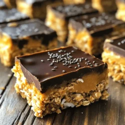- 1 cup creamy peanut butter - 1/2 cup honey or maple syrup - 2 cups rolled oats - 1/2 cup shredded coconut (unsweetened) - 1/2 cup dark chocolate chips - 1/4 cup flaxseeds or chia seeds - 1/2 teaspoon vanilla extract - A pinch of salt Gathering the right ingredients is key. Each plays a role in making these bars a hit. Creamy peanut butter gives a rich and nutty flavor. Honey or maple syrup adds natural sweetness. I prefer maple syrup for a unique twist. Rolled oats provide a chewy texture and lots of fiber. Shredded coconut adds a tropical touch, while dark chocolate chips bring irresistible sweetness. Flaxseeds or chia seeds pack in healthy fats and fiber. A hint of vanilla extract enhances all the flavors. Don't forget the pinch of salt. It makes the sweet taste pop! - Calories and Macros per serving: Each bar has around 150 calories. They also contain about 5 grams of protein and 8 grams of healthy fats. - Health benefits of key ingredients: Peanut butter is full of protein and healthy fats. It helps keep you full. Oats lower cholesterol and improve heart health. Coconut adds fiber and helps boost energy. Dark chocolate chips are rich in antioxidants. Flaxseeds or chia seeds support digestion and heart health. These bars not only taste great but also offer a nutritious snack option. For the full recipe, check out the No-Bake Peanut Butter Heaven Bars 🥜. 1. Start with a medium mixing bowl. Add 1 cup of creamy peanut butter and 1/2 cup of honey or maple syrup. Mix them well until smooth. 2. Next, stir in 1/2 teaspoon of vanilla extract and a pinch of salt. This enhances the flavor. 3. Now, add 2 cups of rolled oats, 1/2 cup of unsweetened shredded coconut, 1/4 cup of flaxseeds or chia seeds, and half of the 1/2 cup of dark chocolate chips. Stir until everything is well coated. 1. Line an 8x8 inch baking dish with parchment paper. Leave some overhang to help lift the bars out later. 2. Pour the peanut butter oat mixture into the lined dish. Press it down firmly and evenly with a spatula or your hands. 3. Sprinkle the remaining dark chocolate chips on top. Lightly press them into the mixture so they stick. 1. Place the dish in the refrigerator for at least 1 hour. This helps the bars firm up. 2. Once set, lift the bars out using the parchment paper overhang. Cut them into squares or rectangles. 3. You can serve them right away or store them in an airtight container in the fridge for up to a week. Enjoy your No-Bake Peanut Butter Bars! For the full recipe, refer back to the ingredients and steps above. To keep your No-Bake Peanut Butter Bars fresh, store them in an airtight container. Place them in the fridge for the best results. If you want to keep them longer, consider freezing them. Just wrap each bar in plastic wrap before placing them in a freezer bag. This method helps avoid freezer burn and keeps them tasty. When mixing your ingredients, aim for a thick, sticky consistency. This will help your bars hold together. For sweetness, honey or maple syrup works well. Choose dark chocolate chips for a rich flavor. They add depth and a nice contrast to the peanut butter. Use a sturdy mixing bowl for combining your ingredients. A spatula is great for pressing the mixture into the baking dish. For the dish itself, an 8x8 inch pan is perfect. If you use parchment paper to line it, removing the bars will be much easier. {{image_2}} You can change the nut butter for fun. Almond butter, cashew butter, or sunflower seed butter work well. Each swap gives a different taste and texture. For sweeteners, you can try agave syrup or brown sugar. Each choice changes the bars’ sweetness and texture. Honey provides a chewy feel, while maple syrup adds a rich flavor. Add spices like cinnamon or nutmeg for warmth. A drop of almond extract gives a nutty twist. Consider mixing in dried fruits like raisins or cranberries for extra flavor. You can also toss in nuts or seeds. Chopped almonds or walnuts add crunch. Pumpkin seeds offer a fun twist as well. To lower calories, use less sweetener or a sugar substitute. Applesauce can replace some peanut butter for a lighter feel. If you need gluten-free bars, use certified gluten-free oats. This small change keeps your treat safe for everyone. Keep your no-bake peanut butter bars in an airtight container. This keeps them fresh and tasty. You can store them in your fridge for about a week. If you want to save them longer, freeze the bars. Wrap them well in plastic wrap before placing them in a freezer-safe bag. This way, they stay fresh for up to three months. These bars last about a week in the fridge. If you freeze them, they can last for three months. To check if they have gone bad, look for any changes in smell or color. If they smell off or look different, it's best to toss them. If you have leftover bars, get creative! You can crumble them up and mix them into yogurt. This adds a nice crunch and flavor. Another idea is to use them as a topping for ice cream. You can even chop them into pieces and add them to baking recipes. They can give cookies or muffins a tasty twist. Yes, you can use crunchy peanut butter. The bars will have a nice texture. The crunch adds extra flavor and a fun bite. If you love peanut butter, this swap is great. These bars last up to a week in the fridge. Store them in an airtight container. They stay fresh and tasty. You can also freeze them for longer shelf life. Absolutely! Just swap honey for maple syrup for a vegan option. Use dairy-free chocolate chips to keep it vegan. This way, everyone can enjoy these delicious bars. If you don’t have rolled oats, try quick oats or almond flour. You can even use crushed graham crackers. Each option changes the texture but still tastes great. To make these bars healthier, use natural sweeteners like agave or coconut sugar. You can also add nuts or seeds for extra nutrients. Reducing the chocolate chips helps cut calories too. You learned how to make no-bake peanut butter bars. We covered the key ingredients and their health benefits. I shared step-by-step instructions, tips for storage, and ways to personalize your bars. Each step helps you create tasty snacks quickly. Enjoy making these bars and experimenting with flavors! With simple swaps, you can fit your needs. These treats are fun to make and even better to eat. Keep them fresh for a quick snack or an energy boost anytime!
