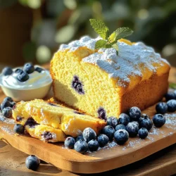 To make a delightful Lemon Blueberry Yogurt Loaf, you need the following ingredients: - 1 ½ cups all-purpose flour - 1 teaspoon baking powder - ½ teaspoon baking soda - ¼ teaspoon salt - 1 cup plain Greek yogurt - 1 cup granulated sugar - 3 large eggs - Zest of 1 lemon - ¼ cup fresh lemon juice - ½ teaspoon vanilla extract - 1 cup fresh blueberries (plus extra for garnish) - Optional: 2 tablespoons powdered sugar for dusting Each ingredient plays a key role in the loaf's taste and texture. The all-purpose flour gives the loaf its structure. Baking powder and baking soda help it rise. Salt enhances the flavors, while Greek yogurt keeps it moist. The sugar adds sweetness, and the eggs bind everything together. Lemon zest and juice bring a fresh, zesty flavor. The blueberries add a juicy burst in every bite. If you want a sweet finish, you can dust the top with powdered sugar for a lovely touch. Gather these items before you start baking. It makes the process smooth and fun. For the full recipe, check out the details I’ve provided earlier! First, you need to preheat your oven to 350°F (175°C). This step warms the oven and helps the loaf bake evenly. Next, grab a 9x5-inch loaf pan. Grease it well with butter or oil. Then, line the bottom with parchment paper. This will make it easier to take the loaf out later. In a medium bowl, add 1 ½ cups of all-purpose flour. Then, mix in 1 teaspoon of baking powder, ½ teaspoon of baking soda, and ¼ teaspoon of salt. Use a whisk to blend these ingredients well. This ensures that the baking powder and baking soda spread evenly throughout the flour. Set this bowl aside for now. In a large mixing bowl, put 1 cup of plain Greek yogurt and 1 cup of granulated sugar. Mix them together until smooth. This may take a minute. Next, add 3 large eggs, one at a time. Beat well after each egg. Then, stir in the zest of 1 lemon, ¼ cup of fresh lemon juice, and ½ teaspoon of vanilla extract. Make sure everything is well mixed. Now, it’s time to add the dry mix from before. Add it gradually, folding gently. Be careful not to over-mix. Finally, gently fold in 1 cup of fresh blueberries. Now your batter is ready for the pan! Check out the Full Recipe for complete instructions. Once your batter is ready, it’s time to pour it into the pan. Use a spatula to scrape every bit of the batter from the bowl. This batter is thick and full of flavor, so you want it all! Smooth the top gently with the spatula to ensure even baking. This step helps the loaf rise nicely. Bake your loaf at 350°F (175°C) for about 50 to 60 minutes. Check it by inserting a toothpick into the center. If it comes out clean, your loaf is done! Keep an eye on it in the last 10 minutes. Ovens can vary, so don’t leave it unattended. The top should be golden brown and slightly springy to the touch. After baking, let the loaf sit in the pan for 10 minutes. This helps it firm up and makes it easier to remove. Then, transfer it to a wire rack to cool completely. Cooling it properly is key to keeping the loaf moist. If you slice it too soon, it might crumble. Take your time; the wait will be worth it for that perfect slice! {{image_2}} To keep your loaf moist, use Greek yogurt. It adds creaminess and flavor. Always measure your flour correctly. Too much flour can make it dry. I recommend spooning flour into your measuring cup, then leveling it off. Avoid over-mixing the batter. Gently fold the wet and dry mix until just combined. This helps keep the loaf light and airy. Finally, let it cool completely before slicing. This helps the flavors develop and keeps it moist. One common mistake is using cold eggs. Always use room temperature eggs for better mixing. Another mistake is skipping the zest. Lemon zest adds fresh flavor that brightens the loaf. Don’t forget to wash your blueberries. Dirt can affect the taste. Lastly, check your oven temperature. An oven that is too hot can burn the loaf quickly. Use an oven thermometer if needed. For extra flavor, try adding almond extract. A teaspoon will enhance the lemon taste. You can also fold in some chopped nuts, like pecans or walnuts, for crunch. If you like spices, add a pinch of cinnamon. It pairs well with blueberries. For a twist, replace some blueberries with raspberries or blackberries. You can find the full recipe for more ideas and steps. Enjoy experimenting! You can switch up flavors in this loaf. Try adding nuts or spices. For a nutty twist, mix in ½ cup of chopped walnuts or pecans. If you prefer a spiced loaf, add 1 teaspoon of cinnamon or nutmeg. You can also swap blueberries for other fruits. Raspberries or strawberries work well. Each fruit brings its own taste and texture. To make a gluten-free version, use gluten-free flour instead of all-purpose flour. Make sure the baking powder is also gluten-free. The loaf might be a bit denser, but it will still taste great. You can also add a bit of xanthan gum to help with texture. Just ½ teaspoon will do the trick. Seasonal fruits can change this loaf throughout the year. In spring, add fresh strawberries or rhubarb. In summer, peaches or cherries would be delightful. Fall is perfect for adding pumpkin puree and a hint of spice. In winter, you can use cranberries for a tart kick. Each season brings new flavors to explore! For the full recipe, check out the Lemon Blueberry Yogurt Loaf section above. You can store your Lemon Blueberry Yogurt Loaf at room temperature for up to three days. Wrap it in plastic wrap to keep it fresh. If you want it to last longer, place it in the fridge. It will stay good for about a week there. For longer storage, slice it and freeze it. Put the slices in a freezer bag, and it can last for up to three months. Yes, you can use frozen blueberries. They work well in this recipe. However, you should not thaw them before adding. Frozen berries can make the batter a bit wet, so be careful. They may change the color of your loaf, but the taste will still be great. Just fold them in gently for the best results. If your loaf turns out too dense, it may be due to over-mixing. Always fold the batter gently until just combined. You can also check your baking powder and soda for freshness. Old leavening agents can cause density issues. Adding a bit more yogurt can also help lighten the texture. For a fluffier loaf, try adding an extra egg next time. For the full recipe, you can refer to the provided instructions above. You learned about making a tasty Lemon Blueberry Yogurt Loaf. We covered key ingredients, easy steps, and baking tips. Remember to use fresh blueberries for the best flavor. You can also explore variations to fit your taste. Baking this loaf is fun and simple. I hope you enjoy sharing it with family and friends. Happy baking!