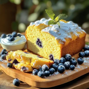 To make a delightful Lemon Blueberry Yogurt Loaf, you need the following ingredients: - 1 ½ cups all-purpose flour - 1 teaspoon baking powder - ½ teaspoon baking soda - ¼ teaspoon salt - 1 cup plain Greek yogurt - 1 cup granulated sugar - 3 large eggs - Zest of 1 lemon - ¼ cup fresh lemon juice - ½ teaspoon vanilla extract - 1 cup fresh blueberries (plus extra for garnish) - Optional: 2 tablespoons powdered sugar for dusting Each ingredient plays a key role in the loaf's taste and texture. The all-purpose flour gives the loaf its structure. Baking powder and baking soda help it rise. Salt enhances the flavors, while Greek yogurt keeps it moist. The sugar adds sweetness, and the eggs bind everything together. Lemon zest and juice bring a fresh, zesty flavor. The blueberries add a juicy burst in every bite. If you want a sweet finish, you can dust the top with powdered sugar for a lovely touch. Gather these items before you start baking. It makes the process smooth and fun. For the full recipe, check out the details I’ve provided earlier! First, you need to preheat your oven to 350°F (175°C). This step warms the oven and helps the loaf bake evenly. Next, grab a 9x5-inch loaf pan. Grease it well with butter or oil. Then, line the bottom with parchment paper. This will make it easier to take the loaf out later. In a medium bowl, add 1 ½ cups of all-purpose flour. Then, mix in 1 teaspoon of baking powder, ½ teaspoon of baking soda, and ¼ teaspoon of salt. Use a whisk to blend these ingredients well. This ensures that the baking powder and baking soda spread evenly throughout the flour. Set this bowl aside for now. In a large mixing bowl, put 1 cup of plain Greek yogurt and 1 cup of granulated sugar. Mix them together until smooth. This may take a minute. Next, add 3 large eggs, one at a time. Beat well after each egg. Then, stir in the zest of 1 lemon, ¼ cup of fresh lemon juice, and ½ teaspoon of vanilla extract. Make sure everything is well mixed. Now, it’s time to add the dry mix from before. Add it gradually, folding gently. Be careful not to over-mix. Finally, gently fold in 1 cup of fresh blueberries. Now your batter is ready for the pan! Check out the Full Recipe for complete instructions. Once your batter is ready, it’s time to pour it into the pan. Use a spatula to scrape every bit of the batter from the bowl. This batter is thick and full of flavor, so you want it all! Smooth the top gently with the spatula to ensure even baking. This step helps the loaf rise nicely. Bake your loaf at 350°F (175°C) for about 50 to 60 minutes. Check it by inserting a toothpick into the center. If it comes out clean, your loaf is done! Keep an eye on it in the last 10 minutes. Ovens can vary, so don’t leave it unattended. The top should be golden brown and slightly springy to the touch. After baking, let the loaf sit in the pan for 10 minutes. This helps it firm up and makes it easier to remove. Then, transfer it to a wire rack to cool completely. Cooling it properly is key to keeping the loaf moist. If you slice it too soon, it might crumble. Take your time; the wait will be worth it for that perfect slice! {{image_2}} To keep your loaf moist, use Greek yogurt. It adds creaminess and flavor. Always measure your flour correctly. Too much flour can make it dry. I recommend spooning flour into your measuring cup, then leveling it off. Avoid over-mixing the batter. Gently fold the wet and dry mix until just combined. This helps keep the loaf light and airy. Finally, let it cool completely before slicing. This helps the flavors develop and keeps it moist. One common mistake is using cold eggs. Always use room temperature eggs for better mixing. Another mistake is skipping the zest. Lemon zest adds fresh flavor that brightens the loaf. Don’t forget to wash your blueberries. Dirt can affect the taste. Lastly, check your oven temperature. An oven that is too hot can burn the loaf quickly. Use an oven thermometer if needed. For extra flavor, try adding almond extract. A teaspoon will enhance the lemon taste. You can also fold in some chopped nuts, like pecans or walnuts, for crunch. If you like spices, add a pinch of cinnamon. It pairs well with blueberries. For a twist, replace some blueberries with raspberries or blackberries. You can find the full recipe for more ideas and steps. Enjoy experimenting! You can switch up flavors in this loaf. Try adding nuts or spices. For a nutty twist, mix in ½ cup of chopped walnuts or pecans. If you prefer a spiced loaf, add 1 teaspoon of cinnamon or nutmeg. You can also swap blueberries for other fruits. Raspberries or strawberries work well. Each fruit brings its own taste and texture. To make a gluten-free version, use gluten-free flour instead of all-purpose flour. Make sure the baking powder is also gluten-free. The loaf might be a bit denser, but it will still taste great. You can also add a bit of xanthan gum to help with texture. Just ½ teaspoon will do the trick. Seasonal fruits can change this loaf throughout the year. In spring, add fresh strawberries or rhubarb. In summer, peaches or cherries would be delightful. Fall is perfect for adding pumpkin puree and a hint of spice. In winter, you can use cranberries for a tart kick. Each season brings new flavors to explore! For the full recipe, check out the Lemon Blueberry Yogurt Loaf section above. You can store your Lemon Blueberry Yogurt Loaf at room temperature for up to three days. Wrap it in plastic wrap to keep it fresh. If you want it to last longer, place it in the fridge. It will stay good for about a week there. For longer storage, slice it and freeze it. Put the slices in a freezer bag, and it can last for up to three months. Yes, you can use frozen blueberries. They work well in this recipe. However, you should not thaw them before adding. Frozen berries can make the batter a bit wet, so be careful. They may change the color of your loaf, but the taste will still be great. Just fold them in gently for the best results. If your loaf turns out too dense, it may be due to over-mixing. Always fold the batter gently until just combined. You can also check your baking powder and soda for freshness. Old leavening agents can cause density issues. Adding a bit more yogurt can also help lighten the texture. For a fluffier loaf, try adding an extra egg next time. For the full recipe, you can refer to the provided instructions above. You learned about making a tasty Lemon Blueberry Yogurt Loaf. We covered key ingredients, easy steps, and baking tips. Remember to use fresh blueberries for the best flavor. You can also explore variations to fit your taste. Baking this loaf is fun and simple. I hope you enjoy sharing it with family and friends. Happy baking!
