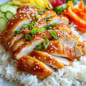 - 1.5 lbs chicken thighs, boneless and skinless - 3 tablespoons gochujang (Korean chili paste) - 2 tablespoons honey - 1 tablespoon soy sauce - 1 tablespoon sesame oil - 3 cloves garlic, minced - 1 tablespoon ginger, minced - 1 tablespoon rice vinegar - 2 green onions, finely sliced (for garnish) - Sesame seeds (for garnish) - Cooked jasmine rice (to serve) To make Sweet & Spicy Korean Chicken, you need simple yet bold ingredients. The chicken thighs offer a juicy base. Gochujang gives it that spicy kick and deep flavor. Honey adds a sweet touch, balancing the heat. For the extra flavor, soy sauce adds depth, while sesame oil brings a nutty aroma. Garlic and ginger give it a fresh and vibrant taste. Rice vinegar rounds out the flavor profile with a bit of tartness. To garnish, green onions and sesame seeds add a nice crunch and color. Serve the chicken over fluffy jasmine rice to soak up all those tasty juices. Each ingredient plays a role in making this dish truly memorable! To start, we need to make the marinade for our Sweet & Spicy Korean Chicken. Grab a large mixing bowl and combine these ingredients: - 3 tablespoons gochujang (Korean chili paste) - 2 tablespoons honey - 1 tablespoon soy sauce - 1 tablespoon sesame oil - 3 cloves garlic, minced - 1 tablespoon ginger, minced - 1 tablespoon rice vinegar Mix them all together until smooth. The goal is to have a thick, sticky marinade. If it seems too thick, add a bit of water or more rice vinegar. Taste it to check the balance of sweet and spicy. You want it to sing! Now, let’s marinate our chicken thighs. Place 1.5 lbs of boneless, skinless chicken thighs into the bowl with the marinade. Make sure each piece is well coated. Cover the bowl and refrigerate it for at least 30 minutes. I recommend marinating for 1 to 2 hours. This extra time lets the flavors soak in deep. If you’re short on time, even 30 minutes can help. Just know that longer marination gives you a richer taste. You can cook this chicken in two great ways: grilling or skillet cooking. Both methods work well and give you a tasty dish. - Grilling: Preheat your grill to medium-high heat. Place the marinated chicken on the grill. Cook for about 6 to 8 minutes per side. Make sure the chicken reaches an internal temperature of 165°F. This ensures it's safe to eat. - Skillet Cooking: If using a skillet, heat it over medium-high heat. Add a little oil to prevent sticking. Cook the chicken in the skillet for the same time, about 6 to 8 minutes per side. After cooking, let the chicken rest for 5 minutes. This helps keep it juicy. Now you are ready to slice and serve it over jasmine rice! - To achieve the perfect char, preheat your grill or skillet. A hot surface helps to sear the chicken well. - Avoid common pitfalls by not overcrowding the pan. Cook in batches if needed to ensure even cooking. - You can add extra spices like paprika or cayenne for more heat. Adjust the amount based on your taste. - If you like it sweeter, add a bit more honey. For more spice, increase the gochujang. Always taste as you go. - Serve with jasmine rice for a great base. Steamed broccoli or pickled vegetables also pair well. - For plating, lay the chicken strips over rice in a shallow bowl. Drizzle with any pan juices. Add green onions and sesame seeds for a pop of color. {{image_2}} You can switch proteins to fit your taste. Chicken breasts work well here. Tofu is a great choice for a plant-based meal. It soaks up flavors nicely. For sauces, try sriracha or teriyaki. These can add a twist to the dish. Add spices from your region for a unique touch. For instance, adding cumin gives a warm flavor. Try using smoked paprika for a deeper taste. You can also adapt this dish for dietary needs. Use gluten-free soy sauce for a gluten-free option. You can bake this chicken in the oven too. Just preheat the oven to 400°F. Place the chicken in a baking dish for 25-30 minutes. This will give you a crispy texture. If you own an air fryer, use it! Cook the chicken at 375°F for 15-20 minutes. This method keeps the chicken moist and tasty. Both of these methods can save time and still create a great meal. To keep your Sweet & Spicy Korean Chicken fresh, use airtight containers. Glass or plastic containers are ideal. This dish lasts about 3 to 4 days in the fridge. Make sure it cools before sealing the container. This helps prevent moisture buildup. To reheat, I recommend using a skillet. Heat it over medium heat. Add a splash of water or broth for moisture. Cover the skillet to keep the chicken juicy. Stir gently to avoid sticking. You can also use a microwave, but cover it with a damp paper towel. This keeps the chicken moist and flavorful. You can freeze the cooked chicken for up to 3 months. Place it in a freezer-safe container or bag. Remove as much air as possible to prevent freezer burn. When you are ready to eat, thaw it in the fridge overnight. This helps maintain its flavor and texture. To make this dish, start by mixing the marinade. In a bowl, add gochujang, honey, soy sauce, sesame oil, garlic, ginger, and rice vinegar. Stir until smooth. Next, add the chicken thighs and coat them well. Cover the bowl and chill it for at least 30 minutes. Preheat your grill or skillet over medium-high heat. Remove the chicken from the marinade and season it with salt and pepper. Cook each side for 6-8 minutes until fully done. Slice, serve over jasmine rice, and garnish. Serve Sweet & Spicy Korean Chicken with rice for a filling meal. You can also add steamed vegetables like broccoli or bok choy. Kimchi makes a great side too, as it adds a tangy kick. Pickled carrots or cucumbers offer a nice crunch and balance the flavors. Try these sides to enhance your meal. Yes, you can prep this dish ahead of time. Marinate the chicken the night before and store it in the fridge. This helps the flavors develop. You can also cook the chicken in advance. Just reheat it before serving. This saves time on busy days. This dish has a mild to medium heat level due to gochujang. If you prefer less spice, reduce the amount of gochujang. You can also add more honey to balance the heat. For extra kick, add red pepper flakes. Adjust the spice to your taste. You can find gochujang and other Korean ingredients at Asian grocery stores. Many larger supermarkets have an international aisle with these items. For online shopping, websites like Amazon or specialty food sites offer authentic products. Look for high-quality brands to ensure the best flavor. Sweet & Spicy Korean Chicken is inspired by Korean fried chicken. This dish blends sweet and spicy flavors, reflecting Korea's love for bold tastes. It has gained popularity worldwide, especially in Korean BBQ restaurants. The dish showcases the balance of flavors that Korean cuisine is known for. In this post, we explored how to make Sweet & Spicy Korean Chicken. We discussed the key ingredients like chicken thighs, gochujang, and honey. You learned about marinating, cooking methods, and tips for the best flavor. We covered variations and storage tips to help you enjoy leftovers. Cooking this dish is fun and rewarding. Try different spices or cooking styles to make it your own. Enjoy the process and share it with others!