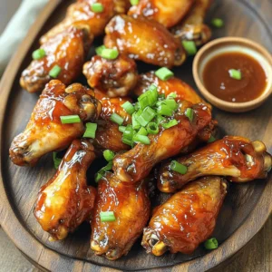 - 2 pounds chicken wings - ½ cup honey - ¼ cup BBQ sauce - 1 tablespoon olive oil - 1 teaspoon garlic powder - 1 teaspoon onion powder - ½ teaspoon smoked paprika - Salt and pepper to taste - Chopped green onions for garnish The secret to great Air Fryer Honey BBQ Chicken Wings starts with choosing the right ingredients. You need fresh chicken wings. Look for plump wings that have a nice sheen. Quality wings make a big difference in taste. Honey is next. The sweetness of honey balances the smoky BBQ sauce. I like to use a good brand of BBQ sauce. Pick one you love because it adds a lot of flavor. The olive oil helps the wings crisp up. Use just a little, but don't skip it. For seasoning, garlic powder and onion powder bring depth to the wings. Smoked paprika gives a nice smoky flavor. Salt and pepper round out the seasoning, so don’t forget them. Use them to taste, and remember that a little goes a long way. Finally, green onions add a pop of color and taste. They look great on top of the finished wings. You can even mix in some chopped green onions into the sauce for added flavor. With these ingredients, you're on your way to a finger-licking good dish! To start, you need to pat chicken wings dry with paper towels. This step is key. Drying helps the wings get crispy in the air fryer. If they are wet, the skin won't crisp up well. So, take your time with this step. Next, combine the sauce ingredients in a bowl. You will need honey, BBQ sauce, olive oil, garlic powder, onion powder, smoked paprika, salt, and pepper. Whisk them together until smooth. Make sure to mix well to blend all the flavors. A good whisk will make the sauce shine. Now, let’s marinate the wings. Place them in a large bowl or resealable bag. Pour half of the honey BBQ sauce over the wings. Toss to coat them evenly. For best flavor, let them marinate for at least 30 minutes. The longer they sit, the more flavor they soak up. Before cooking, preheat the air fryer. Set it to 400°F (200°C) and let it heat for about 5 minutes. Preheating helps the wings cook evenly. If you skip this step, you might end up with unevenly cooked wings. Now, it’s time to air fry. Place the marinated wings in the basket in a single layer. You may need to do this in batches. Cook them for 25-30 minutes. Flip the wings halfway through. This helps ensure even cooking and crispiness. After cooking, toss the wings in the remaining honey BBQ sauce. This adds a lot of flavor. Transfer them to a serving platter and garnish with chopped green onions. Serve hot with extra BBQ sauce on the side for dipping. Enjoy every bite of your finger-licking wings! To get crispy wings, start by drying them well with paper towels. This step helps remove moisture. Moisture can make the skin soggy. Next, coat the wings lightly with cornstarch. This adds crunch to the skin. - Technique 1: Dry the wings thoroughly. - Technique 2: Use cornstarch for extra crunch. You can change the sweetness and heat of your wings. If you like them sweeter, add more honey. For extra heat, mix in cayenne pepper or hot sauce. Try different BBQ sauces too. Each sauce brings a unique flavor. - Customize Sweetness: Add more honey for a sweeter taste. - Adjust Heat: Mix in hot sauce for a spicy kick. - BBQ Sauce Suggestions: Experiment with different brands for variety. Most air fryers can only cook a few wings at once. If you have a lot, cook them in batches. Keep the cooked wings warm in the oven. Set the oven to a low temperature, about 200°F. This way, they stay hot until you serve them. - Batch Cooking: Cook wings in small groups for best results. - Keeping Warm: Use a low oven to keep wings warm. {{image_2}} You can change up the flavor of your honey BBQ wings to suit your taste. Here are a couple of fun ideas: - Spicy honey BBQ wings: Add cayenne pepper or hot sauce to your honey BBQ sauce. This will give your wings a kick. Start with a small amount. You can always add more heat later. - Smoky chipotle BBQ wings: Mix in chipotle powder or adobo sauce. This will add a rich, smoky flavor. It’s perfect for those who love bold tastes. If you want to try different cooking methods, you have options: - Oven-baked honey BBQ wings: Preheat your oven to 425°F (220°C). Arrange wings on a baking sheet. Bake for 30-35 minutes, flipping halfway. This method gives a nice crisp as well. - Grilled honey BBQ wings: Preheat your grill to medium heat. Grill wings for about 15-20 minutes. Make sure to turn them often and baste with sauce. This will give a smoky flavor that is hard to beat. You can easily adapt this recipe to fit your diet: - Vegan options using plant-based wings: Substitute chicken wings with plant-based wings. These are widely available and can taste just as good. - Gluten-free BBQ sauce recommendations: Check labels on BBQ sauce. Many brands offer gluten-free options. You can also make your own by combining ketchup, honey, and apple cider vinegar. To keep your chicken wings fresh, use airtight containers. Glass or plastic containers work well. Let the wings cool to room temperature before sealing. Store them in the fridge for up to three days. Keep your refrigerator at or below 40°F (4°C) for the best results. When you want to enjoy your wings again, the air fryer is the best choice. Preheat it to 350°F (175°C). Place the wings in a single layer. Heat them for about 10 minutes. This helps them stay crispy. If you don’t have an air fryer, you can use an oven. Set it to 350°F (175°C) and bake for about 15 minutes. To keep them crispy, don’t cover the wings while reheating. If you have extra wings, freezing is a great option. First, let them cool completely. Place the wings in a freezer-safe bag. Remove as much air as possible before sealing. They can last up to three months in the freezer. When you're ready to eat, take them out and thaw overnight in the fridge. This keeps the wings juicy and tasty. Then, you can reheat them as mentioned above. It takes about 25 to 30 minutes to cook chicken wings in an air fryer. I recommend setting the air fryer to 400°F (200°C) for the best results. Halfway through cooking, turn the wings to ensure even browning. This method gives you crispy, golden wings that are juicy inside. Yes, you can use frozen chicken wings! However, you must adjust the cooking time. Frozen wings need about 35 to 40 minutes to cook. Start at the same temperature, but check them to ensure they are cooked through. It’s best to separate the wings as they cook for even crispness. Several sauces pair nicely with honey BBQ wings. Here are some popular choices: - Ranch dressing - Blue cheese dressing - Extra BBQ sauce - Hot sauce for a kick These dips add extra flavor and make your meal more fun. To check if chicken wings are done, use a meat thermometer. The internal temperature should reach 165°F (74°C). You can also check if the juices run clear when you cut into the wing. If you see pink, cook them a bit longer. Safety is key in cooking chicken. You now have all the steps to make tasty honey BBQ chicken wings. We covered all the key ingredients, from chicken to seasonings, plus tips for cooking them just right. Don't forget the variations, like spicy options or using plant-based wings. Proper storage and reheating methods help keep them fresh and crispy. Enjoy creating and sharing these delicious wings. They are sure to impress!