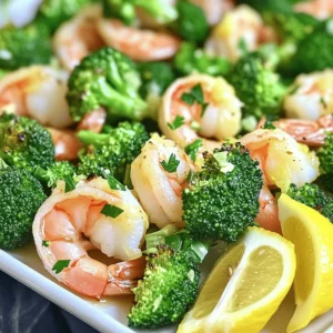 - 1 pound large shrimp, peeled and deveined - 2 cups broccoli florets - 4 tablespoons olive oil, divided - 4 cloves garlic, minced - Zest of 1 lemon - Juice of 1 lemon - 1 teaspoon paprika - 1 teaspoon red pepper flakes (adjust for spice preference) - Fresh parsley, chopped for garnish Gather these ingredients before you start. The large shrimp give a great flavor and texture. Broccoli florets bring a nice crunch and color. Olive oil helps everything cook well and adds richness. For the seasonings, fresh garlic gives a strong, tasty kick. Lemon zest and juice brighten the dish and add tang. Paprika adds warmth and color. You can adjust the red pepper flakes for heat. If you want, sprinkle fresh parsley on top for a pop of color and freshness. This dish is simple but full of flavor. 1. Preheating the oven: Start by setting your oven to 400°F (200°C). This hot oven is key to cooking the shrimp and broccoli quickly. 2. Preparing the shrimp and broccoli mixture: In a large bowl, mix together 1 pound of large shrimp, 2 cups of broccoli florets, and 4 tablespoons of olive oil. Add in 4 cloves of minced garlic, the zest and juice of 1 lemon, 1 teaspoon of paprika, and 1 teaspoon of red pepper flakes. Season with salt and pepper to taste. Toss everything well until all the shrimp and broccoli are coated. 1. Spreading mixture on the baking sheet: Take a large baking sheet and spread the shrimp and broccoli mixture evenly across it. Make sure the shrimp are not crowded. This helps them cook evenly. 2. Drizzling olive oil before baking: Drizzle the remaining 2 tablespoons of olive oil over the mixture. This will help create a beautiful, golden finish when baked. 1. Baking times and checking doneness: Place the baking sheet in your preheated oven. Bake for 12 to 15 minutes. Keep an eye on the shrimp; they should turn pink and opaque. The broccoli should be tender and have a slight crisp. 2. Garnishing with parsley: When done, take the baking sheet out of the oven. Sprinkle fresh chopped parsley on top for a pop of color and flavor. Serve directly from the sheet pan for a fun and easy meal. To get perfect shrimp, watch the cooking time. Shrimp cook fast. Bake them for 12 to 15 minutes. They turn pink and opaque when done. Overcooking makes them tough. Aim for that tender bite! For crispy broccoli, keep an eye on it, too. The broccoli should be tender but still have a little crunch. Bake it alongside the shrimp. The heat will help it crisp up nicely. Want to kick up the flavor? Add more spices or herbs! Try thyme or oregano for a fresh touch. You can also add more red pepper flakes if you like heat. Lemon slices can add a zesty punch. Place them on top of the shrimp before baking. They infuse extra lemony goodness as everything cooks. Serving this dish is a breeze. You can bring it right from the sheet pan to the table. It looks great and saves dishes! Add lemon wedges on the side. They make it pop visually and add a burst of flavor. Garnishing with fresh parsley adds color. It makes the dish look fancy and fresh. Just sprinkle it on top before serving. This little touch can impress your guests! {{image_2}} If you want to switch things up, try different proteins. - Alternatives for shrimp: You can use chicken, scallops, or firm tofu. Each gives a unique taste and texture. - Different vegetables to include: Feel free to add bell peppers, asparagus, or snap peas. These veggies cook well and add color. Want to make this dish even heartier? - Making it a complete meal with grains: Serve the shrimp and broccoli over rice, quinoa, or couscous. This adds carbs and makes it filling. - Adjusting spice levels for preferred heat: If you like heat, add more red pepper flakes. For less spice, cut the amount or leave them out. This dish can fit many diets. - Gluten-free options: All the ingredients are naturally gluten-free. Just check any packaged items you use. - Low-carb variations: Keep it low-carb by skipping grains. Add more broccoli or other low-carb veggies for bulk. To keep your shrimp and broccoli fresh, place them in an airtight container. Make sure to chill them in the fridge within two hours after cooking. This helps prevent bacteria growth. The shrimp and broccoli can last in the fridge for up to three days. Before storing, avoid mixing them with any sauces to keep their texture intact. When reheating, your goal is to keep the shrimp tender and the broccoli crisp. I recommend using the oven for best results. Preheat your oven to 350°F (175°C). Spread the leftovers on a baking sheet and heat for about 10 minutes. If you prefer, you can also use a microwave. Place them in a microwave-safe dish and cover it loosely. Heat in short bursts of 30 seconds until warm, but be careful not to overdo it. Yes, you can freeze this dish! However, freezing may change the texture of the shrimp. If you freeze it, do so within two hours of cooking. Use a freezer-safe container to avoid freezer burn. When you're ready to eat, thaw the dish overnight in the fridge. Reheat as mentioned above for the best taste and texture. Cooking shrimp in the oven takes 12 to 15 minutes. The cooking time depends on the size of the shrimp. - Large shrimp: 12-15 minutes at 400°F (200°C) - Medium shrimp: 8-10 minutes at the same temperature - Small shrimp: 6-8 minutes Keep an eye on them. They turn pink and opaque when they are done. Yes, you can use frozen shrimp. Just make sure to thaw them first. - To thaw, place shrimp in the fridge overnight. - If you're short on time, submerge them in cold water for about 15-20 minutes. Once thawed, pat them dry with a paper towel. This helps them cook better. You have many options for side dishes. Here are a few ideas: - Rice: White, brown, or jasmine rice pairs well. - Quinoa: A healthy, nutty option. - Salad: A light salad with a lemon vinaigrette adds freshness. - Bread: A crusty baguette is great for soaking up the juices. For drinks, try a chilled white wine or sparkling water with lemon. This enhances the meal's flavors. This recipe for Sheet-Pan Lemon Garlic Shrimp and Broccoli is simple and tasty. We covered key ingredients, like shrimp and broccoli. You learned step-by-step how to prep and bake them. I shared tips to make your dish even better and ways to change it up. Remember, cooking is all about creativity and fun. Enjoy every bite and make it your own!