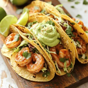 - 1 pound shrimp, peeled and deveined - 2 tablespoons olive oil - 1 tablespoon chili powder - 1 teaspoon cumin - 1 teaspoon smoked paprika - ½ teaspoon cayenne pepper (adjust to taste) - Salt and pepper to taste - 8 small corn tortillas - 1 ripe avocado - ½ cup sour cream or Greek yogurt - 1 tablespoon lime juice - Salt to taste - Shredded cabbage - Fresh cilantro, chopped - Lime wedges The main ingredients for these spicy shrimp tacos bring bold flavor and freshness. The shrimp must be peeled and deveined to ensure a clean bite. I use olive oil to help the spices stick and enhance the shrimp's taste. A mix of chili powder, cumin, smoked paprika, and cayenne pepper gives the shrimp a kick. Adjust the cayenne for your heat preference. Salt and pepper balance the flavors. For the avocado crema, choose a ripe avocado for smoothness. Sour cream or Greek yogurt adds creaminess, while lime juice brightens the flavor. You can add salt to enhance the taste. Finally, toppings like shredded cabbage and chopped cilantro add crunch and freshness. Lime wedges are perfect for a zesty finish. This mix of ingredients makes these tacos a treat for any meal. - Ingredients needed for the crema: You need one ripe avocado, half a cup of sour cream or Greek yogurt, one tablespoon of lime juice, and salt to taste. - Blending and achieving the perfect texture: Cut the avocado and add it to a blender. Add the sour cream, lime juice, and salt. Blend until smooth and creamy. You want it to be thick but spreadable. If it seems too thick, add a little water to loosen it. Set this mix aside while you prep the shrimp. - Mixing the spices and oil for seasoning: In a bowl, put the peeled and deveined shrimp. Add two tablespoons of olive oil, one tablespoon of chili powder, one teaspoon of cumin, one teaspoon of smoked paprika, half a teaspoon of cayenne pepper, salt, and pepper. - Tips for coating shrimp evenly: Mix everything well. Use your hands or a spoon. Make sure every shrimp gets coated with the spices. This step is key for great flavor. - Best cooking methods for shrimp: Heat a large skillet over medium-high heat. This keeps the shrimp from steaming. - Cooking times and tips for perfect texture: Cook the shrimp for about two to three minutes on each side. They will turn pink and opaque when done. Don’t overcook them or they will become rubbery. Remove them from heat as soon as they are cooked. - Techniques for warming tortillas: Use a separate skillet over medium heat. Put the corn tortillas in for about thirty seconds on each side. - Importance of pliability and avoiding breakage: Warm tortillas become soft and easy to fold. If they are cold, they will break when you fill them. - Layering ingredients for optimal flavor: Take a warm tortilla and add a portion of shrimp. Top with shredded cabbage and a generous dollop of avocado crema. - Tips for presentation: Sprinkle chopped cilantro on top for color. Arrange the tacos neatly on a plate. Serve with lime wedges on the side for a fresh kick. - Ideas for pairing and garnishing: These tacos go well with a side of black beans or corn salad. - Serving temperature recommendations: Serve the tacos warm for the best taste. Enjoy them fresh to keep the flavors vibrant. - Adjust spice levels to taste. If you like heat, add more cayenne. - Try toppings like diced tomatoes, pickled onions, or jalapeños. They add extra zest. - Don’t overcook shrimp. Cook them just until they are pink and opaque. - Avoid making the crema too thick. It should be smooth and easy to spread. - Essential tools: a skillet for cooking shrimp and a blender for the crema. - Optional tools: a taco holder for serving and a food processor for quick blending. {{image_2}} You can switch shrimp for chicken or tofu. For chicken, use 1 pound of boneless thighs or breasts. Cook it for about 6-8 minutes until it's no longer pink. For tofu, press it first to remove water. Cut it into cubes and cook for 4-5 minutes until golden. This keeps your tacos tasty and fun. To make these tacos gluten-free, just use corn tortillas. They are naturally gluten-free and work great. For a vegan avocado crema, swap sour cream for a plant-based yogurt. Blend a ripe avocado with the yogurt and lime juice. It’s creamy and delicious without any dairy. Want to jazz up your tacos? Add fruits like mango or pineapple for sweetness. Diced mango adds a fresh burst. Pineapple gives a nice tang. You can also play with spices. Try adding fresh cilantro or lime zest for extra flavor. Mix it up and discover what you love! To keep your spicy shrimp tacos fresh, store them in a cool place. The best way is to use airtight containers. This helps keep the flavors intact. I recommend using glass or BPA-free plastic containers. Avoid stacking the tacos to keep them from getting soggy. If you want to freeze the tacos, separate the shrimp and tortillas. Wrap the shrimp tightly in plastic wrap or foil. Place them in a freezer bag. For tortillas, stack them and wrap them in foil. When ready to eat, thaw the shrimp in the fridge overnight. Reheat in a skillet over medium heat until hot. Warm the tortillas in a pan for a few seconds before filling. You can keep leftovers in the fridge for up to three days. If you see any signs of spoilage, like a strange smell or color, throw them out. Always trust your senses when it comes to food safety. To make your shrimp tacos spicier, simply add more cayenne pepper. You can also drizzle on hot sauce before serving. This gives you control over the heat level. Start with a little and taste as you go. Adjust until it’s just right for you. Yes, you can use frozen shrimp. Just make sure to thaw them first. Place them in the fridge overnight or run them under cold water. Frozen shrimp may have a slightly different texture but will still be tasty. Always check for any added ingredients in frozen shrimp. Several sides work great with shrimp tacos. Consider serving: - Mexican rice - Black beans - Corn salad - Chips with salsa - Margaritas or iced tea These choices balance the spice and enhance your meal. Enjoy mixing and matching! This blog post covered everything you need for tasty shrimp tacos. We explored key ingredients like fresh shrimp, spices, and creamy avocado sauce. I shared steps to prepare, cook, and assemble your tacos for the best flavor. Plus, I offered tips to enhance taste and avoid common mistakes. In closing, enjoy these tacos with your favorite toppings and sides. Remember, you can always adapt the recipe to your taste. Happy cooking!