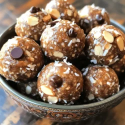 To make delicious Almond Joy Energy Balls, gather these simple ingredients: - 1 cup medjool dates, pitted - 1 cup almonds, roasted and unsalted - 1/2 cup shredded unsweetened coconut - 1/4 cup cocoa powder - 1 tablespoon almond butter - 1 teaspoon vanilla extract - 1/4 teaspoon sea salt - 2 tablespoons chocolate chips (optional) These ingredients work together to create a tasty, nutritious snack that feels like dessert. If you have special dietary needs, don’t worry! You can easily swap some ingredients: - Medjool dates: You can use dried figs or prunes. - Almonds: Try walnuts, pecans, or sunflower seeds for nut-free options. - Coconut: Use almond flour for a different texture. - Cocoa powder: Carob powder is a great alternative if you want something caffeine-free. - Almond butter: Peanut butter works well too, if you're not allergic. - Chocolate chips: Use dairy-free chocolate or skip them for fewer calories. These changes keep the snack delicious while fitting your needs. Almond Joy Energy Balls are not just tasty; they are also good for you! Here’s what you get from one energy ball: - Calories: About 100, depending on size - Protein: Around 2 grams, mostly from nuts - Fiber: About 2 grams, thanks to dates and coconut - Healthy fats: From almonds and almond butter, great for energy - Vitamins and minerals: Contains magnesium, potassium, and iron These energy balls give you a quick boost and keep you full. They are a perfect snack for busy days! To make Almond Joy Energy Balls, start by gathering your ingredients. You’ll need medjool dates, roasted almonds, shredded coconut, cocoa powder, almond butter, vanilla extract, and sea salt. If you like chocolate, keep chocolate chips handy for later. 1. Take your food processor and add the medjool dates. Make sure they are pitted. 2. Next, add the roasted almonds. They bring a nice crunch. 3. Then, add the shredded coconut. It gives a tropical flavor. 4. Sprinkle in the cocoa powder for that rich chocolate taste. 5. Add a tablespoon of almond butter for creaminess. 6. Pour in the vanilla extract for a sweet aroma. 7. Finally, add the sea salt. It enhances all the flavors. Pulse the mixture until it starts to come together. Scrape the sides of the bowl if needed. The final mix should be sticky and crumbly. You can use either a blender or a food processor. A food processor works better for this recipe. It mixes the ingredients evenly and saves time. A blender can work too, but it might not chop the nuts as well. If you choose a blender, cut the dates into smaller pieces. This helps the blender mix them smoothly. The right texture is key for Almond Joy Energy Balls. If the mixture is too dry, add a splash of water or more almond butter. If it’s too wet, add a bit more cocoa powder or coconut. As you mix, stop and check the texture. It should hold together when you squeeze it in your hand. If it does, you’re ready to roll. Once ready, scoop out tablespoon-sized portions. Roll them into balls using your hands. Place each ball on a baking sheet lined with parchment paper. Chill the energy balls in the fridge for at least 30 minutes. This helps them firm up. Enjoy them right away, or save them for later! To keep your Almond Joy Energy Balls fresh, use an airtight container. Store them in the fridge for up to one week. If you want to enjoy them later, you can freeze them. Just place them in a freezer-safe bag. When you want one, let it thaw in the fridge overnight. For serving, arrange them in a nice bowl. Sprinkle some shredded coconut on top for a fun look. To boost the flavor, try adding a pinch of cinnamon or a dash of sea salt. This enhances the chocolate taste. If you want a creamier texture, add more almond butter. You can also mix in different nuts, like walnuts or cashews, for added crunch. For a sweeter taste, use maple syrup or honey. Just mix it in with the other ingredients. One common mistake is not using fresh dates. Old dates can make the balls dry. Also, don’t skip the refrigeration step. Chilling helps them hold their shape. Mixing too long can lead to a paste-like texture. Pulse just until the mixture comes together. Lastly, remember to roll them tightly. Loose balls may fall apart when you serve them. {{image_2}} You can change the flavors of your Almond Joy Energy Balls. Want a minty treat? Add a few drops of mint extract. For a peanut butter twist, swap out almond butter for peanut butter. You can also use almond extract for a stronger nut flavor. Each change gives you a fun new snack! Feel free to get creative with your ingredients. If you don’t have medjool dates, try using dried figs or raisins. You can switch almonds for cashews or walnuts, too. Want a creamier texture? Add more almond butter. The key is to adjust the mix to fit your taste. Almond Joy Energy Balls are easy to make vegan and gluten-free. All the ingredients already fit these diets. Just check your cocoa powder and chocolate chips to ensure they are dairy-free and gluten-free. With these simple swaps, everyone can enjoy this tasty snack! To keep your Almond Joy Energy Balls fresh, store them in an airtight container. Place them in the refrigerator. This helps maintain their taste and texture. They should stay good for up to one week. If you want to keep them longer, freezing is the way to go. Freezing your Almond Joy Energy Balls is easy. First, shape the balls and place them on a baking sheet. Make sure they do not touch each other. Freeze them for about one hour. Once they are firm, transfer the balls to a freezer-safe bag. Remove as much air as possible before sealing. They can last in the freezer for up to three months. When you want to enjoy them, just take a few out and let them thaw in the fridge. The shelf life of your Almond Joy Energy Balls depends on how you store them. In the fridge, they last about one week. In the freezer, expect them to last three months. Always check for signs of spoilage before eating. If they smell off or look strange, it's best to toss them. For the best taste, eat them fresh within the first week. Almond Joy Energy Balls are a tasty snack inspired by the famous candy bar. They mix sweet medjool dates, crunchy almonds, and creamy almond butter. You also get a hint of cocoa and shredded coconut, giving them a rich flavor. This snack is not only delicious but also nutritious. It packs protein, fiber, and healthy fats. You can feel good about enjoying these bites. You can tell when the energy balls are ready by their firmness. After mixing, scoop out tablespoon-sized portions and roll them into balls. Place them on a baking sheet. Refrigerate them for at least 30 minutes. This helps them hold their shape. They can also be enjoyed right away, but chilling improves their texture. Yes, you can make Almond Joy Energy Balls ahead of time. They store well in an airtight container. Keep them in the fridge for up to a week. You can also freeze them for longer storage. Just thaw them before you enjoy them. Making them in advance is a great way to have a quick snack ready when you need it. We covered all the key steps to make Almond Joy Energy Balls. From ingredients to storage, you now have a solid plan. Remember, you can mix flavors and adjust for your diet. Keep these tips in mind to avoid mistakes. These energy balls are easy to make and fun to eat. You can serve them fresh or store for later. Enjoy your delicious, homemade snacks!
