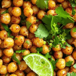 To make Chili Lime Air Fryer Chickpeas, you need just a few key ingredients: - 1 can (15 oz) chickpeas, drained and rinsed - 2 tablespoons olive oil - 1 teaspoon chili powder - 1 teaspoon smoked paprika - ½ teaspoon cumin - ½ teaspoon garlic powder - Zest of 1 lime - Juice of 1 lime - Salt to taste - Fresh cilantro for garnish (optional) These simple items come together to create a crunchy snack with a zesty kick. The chickpeas are the star. They offer protein and fiber, making them a healthy choice. I recommend using a can of organic chickpeas, like Eden Foods or Goya. These brands provide great taste and quality. Look for those that have no added salt. This way, you control the flavor and the health benefits. Always choose chickpeas that are firm and plump for the best texture. You can play around with spices to make this recipe your own. Here are some ideas: - Add cayenne pepper for extra heat. - Use onion powder for a sweeter taste. - Try smoked sea salt for more depth. - Add lime zest and juice for a brighter flavor. Feel free to mix and match spices based on your taste. Each variation brings a new twist to these tasty chickpeas. Start by preheating your air fryer to 400°F (200°C). This step takes about 5 minutes. Preheating helps the chickpeas cook evenly and get crispy. It’s an easy step that makes a big difference in the final taste. While your air fryer warms up, grab a mixing bowl. Drain and rinse 1 can of chickpeas. Make sure they are dry; this helps them crisp up better. Add 2 tablespoons of olive oil to the chickpeas. Then, mix in 1 teaspoon of chili powder, 1 teaspoon of smoked paprika, ½ teaspoon of cumin, and ½ teaspoon of garlic powder. For a fresh zing, add the zest and juice of 1 lime. Toss everything together until the chickpeas are fully coated. Don’t forget to add salt to taste. Now, it’s time to cook! Carefully place the chickpeas in the air fryer basket. Keep them in a single layer to help them crisp up. If your air fryer is small, you may need to cook in batches. Set your timer for 15-20 minutes. Shake the basket halfway through for even cooking. When done, the chickpeas should be crispy and golden brown. Let them cool for a few minutes before serving. If you like, add some fresh cilantro on top for a pop of color and flavor. Enjoy your healthy snack! To get those chickpeas perfectly crispy, start with dry chickpeas. Drain and rinse them well. After rinsing, pat them dry with a paper towel. Any moisture will stop them from crisping up. Toss them evenly with olive oil and spices. Aim for a light coating, not too much oil. This helps them cook perfectly in the air fryer. Cook them at 400°F for 15-20 minutes. Shake the basket halfway through to ensure even cooking. One common mistake is not drying the chickpeas enough. Wet chickpeas will not crisp up. Another mistake is overcrowding the air fryer basket. If you put too many in at once, they will steam instead of fry. Also, avoid skipping the lime juice and zest. They add a fresh flavor that brightens the dish. Lastly, do not skip shaking the basket. This step helps them cook evenly. You can easily boost the flavor of your chickpeas. Try adding a dash of cayenne for heat or smoked paprika for depth. Fresh herbs like cilantro enhance the taste. You can also mix in nutritional yeast for a cheesy flavor. If you like zest, add more lime or even lemon juice. These small tweaks can elevate your snack to a new level. {{image_2}} To make your chickpeas spicier, add more chili powder. You can also try cayenne pepper. Start with just a pinch, and adjust to your taste. The heat will blend well with the lime. This kick adds excitement to each bite. You can even add some diced jalapeños for extra flavor. Just remember to remove the seeds if you want less heat! If you love herbs, add fresh or dried ones. Try oregano, thyme, or even basil. Mix these herbs into your chickpeas before cooking. This will give them a fresh, earthy flavor. You can also add a bit of lemon zest for a twist. The herbs will complement the lime and chili well. If you're watching your oil intake, skip the olive oil. Rinse and dry the chickpeas well. Toss them with the spices, lime zest, and lime juice. Use parchment paper in your air fryer basket to prevent sticking. Cook them as usual. You will still get crispy, tasty chickpeas without the oil. This way, you enjoy a healthy snack without losing flavor. To store leftover chickpeas, let them cool first. Place them in an airtight container. Keep them in the fridge for up to three days. Make sure to seal the container well. This keeps them fresh and tasty. If you notice any moisture, dry them gently with a paper towel before storing. This helps maintain their crispiness. When you want to eat your leftover chickpeas, reheat them in the air fryer. Set the air fryer to 350°F (175°C). Place the chickpeas in the basket in a single layer. Heat them for about 5-7 minutes. Shake the basket halfway through to ensure even heating. This method keeps them crispy, just like when they were fresh! You can freeze chili lime chickpeas, but they may lose some crunch. To freeze, let them cool completely. Spread them out on a baking sheet in a single layer. Freeze for a few hours until solid. Then, transfer them to a freezer-safe bag. Remove as much air as possible. They can stay frozen for up to three months. When ready to eat, thaw them in the fridge and reheat in the air fryer. You can serve Chili Lime Air Fryer Chickpeas with many dishes. They make a great snack on their own. You can also add them to salads for crunch. Try them in grain bowls for extra protein. They pair well with salsa or guacamole too. You can even toss them on tacos for a spicy kick! Chili Lime Air Fryer Chickpeas stay fresh for about three days. Store them in an airtight container at room temperature. They can lose their crispiness if left in the fridge. If you want them crisp again, just pop them back in the air fryer for a few minutes. Yes, you can use dried chickpeas instead of canned. However, you will need to soak and cook them first. Soak them overnight in water. Then, boil them until soft. Once cooked, drain and rinse before following the air fryer steps. This way, you can enjoy a fresher taste! You now know how to make delicious chili lime air fryer chickpeas. We explored essential ingredients, cooking steps, and helpful tips for crispiness. You learned about flavor variations and how to store leftovers effectively. In conclusion, these chickpeas offer a tasty snack or side dish. They're easy to make, fun to customize, and great for sharing. Enjoy your cooking adventure!