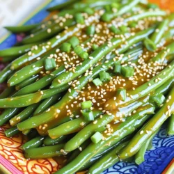 - 1 pound fresh green beans, trimmed - 3 tablespoons honey - 4 cloves garlic, minced - 2 tablespoons soy sauce (or tamari for gluten-free) - 1 tablespoon sesame oil - Salt and pepper to taste - 1 tablespoon sesame seeds (for garnish) - 2 green onions, chopped (for garnish) To make Honey Garlic Green Beans, gather your ingredients first. Fresh green beans are the star of this dish. Look for bright, crisp beans. You will need 1 pound of green beans. Make sure to trim the ends. Next, grab 3 tablespoons of honey. This sweetener adds a lovely glaze. It pairs well with the savory soy sauce. You will also need 4 cloves of garlic, minced. Garlic brings a rich, aromatic flavor. For the salty element, use 2 tablespoons of soy sauce. Tamari is a great gluten-free option. Now, let’s talk about some extra seasoning. You will need 1 tablespoon of sesame oil. This oil adds a nutty flavor. Salt and pepper will help you adjust the taste. Lastly, you can use 1 tablespoon of sesame seeds and 2 chopped green onions for garnish. They add a nice crunch and color. These ingredients come together for a delicious side dish. They balance sweet, salty, and savory flavors. 1. Start by blanching the green beans. Fill a large pot with water and bring it to a boil. 2. Add the trimmed green beans to the boiling water. Cook them for 3 to 4 minutes. They should turn bright green and still be crisp. 3. After cooking, quickly transfer the beans to a bowl of ice water. This stops the cooking process and keeps the beans bright. 4. Once cooled, drain the green beans and set them aside. 1. In a large skillet, heat 1 tablespoon of sesame oil over medium heat. 2. Add 4 cloves of minced garlic to the skillet. Sauté for about 30 seconds. Watch closely to prevent burning. 3. Next, stir in 3 tablespoons of honey and 2 tablespoons of soy sauce. Mix these well. 4. Cook for an additional minute. You want the sauce to bubble slightly. 1. Add the blanched green beans to the skillet. Toss them in the honey-garlic sauce so they coat well. 2. Cook for 2 to 3 minutes. This will heat the beans through. 3. Taste the dish and season with salt and pepper as needed. Adjust the flavor to your liking. 4. Once done, remove the skillet from heat. Transfer the green beans to a serving platter. 5. Garnish with sesame seeds and chopped green onions for a nice finish. To get the best texture for your green beans, start by blanching them. This means cooking them quickly in boiling water. Cook for just 3-4 minutes until they are bright green and tender-crisp. Then, plunge the beans into a bowl of ice water. This stops the cooking and keeps them crunchy. Balancing flavors is key. Use three tablespoons of honey and two tablespoons of soy sauce. The honey adds sweetness, while the soy sauce gives depth. Mix them well in the skillet with garlic sautéed in sesame oil. This combo creates a rich sauce that coats the beans perfectly. For creative serving, use a vibrant platter that highlights the green color of the beans. You can even layer other colorful veggies for a pop of color. For garnishing, sprinkle sesame seeds on top. They add a nice crunch. Add chopped green onions for a fresh touch. This makes your dish not only tasty but also visually appealing. {{image_2}} You can easily change the taste of honey garlic green beans. Adding spices brings new flavors. For a kick, try chili flakes. Just a pinch can add heat. If you want to explore more, add other vegetables. Carrots or bell peppers work well. They add color and crunch. You can cook them with the green beans. This gives each bite a different taste. If you want to make this dish vegan, swap honey for maple syrup. It gives a nice sweetness without animal products. You can also use agave nectar for a different flavor. For those needing gluten-free options, use tamari instead of soy sauce. Tamari has a rich taste that works well with the dish. Make sure to check labels for other ingredients too. This way, you can enjoy honey garlic green beans without worry. To store your honey garlic green beans, let them cool first. Use an airtight container. Place the beans in the container and seal it tightly. Store them in the fridge. They will stay fresh for up to three days. If you want to keep them longer, you can freeze them. Use freezer-safe bags for best results. Just remember to label the bags with the date. When you reheat the green beans, you want to keep them crisp and tasty. The best way is to use a skillet. Heat the skillet over medium heat. Add a splash of water or a bit of oil to help steam them. Stir gently for about five minutes. This method keeps the flavor fresh and the texture nice. You can also use a microwave. Place the beans in a microwave-safe dish with a lid. Add a little water and heat for about one minute. Stir halfway through for even heating. How to make Honey Garlic Green Beans without soy sauce? You can replace soy sauce with tamari for gluten-free needs. If you want to skip soy sauce, use a mix of water, a pinch of salt, and a bit of balsamic vinegar. This mix adds a nice depth of flavor. Adjust it until you like the taste. Can I make this dish ahead of time? Yes, you can! Cook the green beans and sauce, then store them in a container. Keep them in the fridge for up to three days. When you are ready to serve, reheat gently in a pan. Add some fresh green onions right before serving. Why are my beans mushy? Mushy beans happen when you overcook them. Blanch the beans for only 3-4 minutes. The ice water stops the cooking process. This keeps them crisp. If they are mushy, try using fresher beans next time and watch the cooking time closely. How can I intensify the honey flavor? To boost the honey flavor, use a bit more honey in the sauce. You can also add a splash of apple cider vinegar. This adds a nice sweet-tangy note that enhances the honey. Taste the sauce and adjust until you find the perfect balance. In this post, we covered how to make tasty Honey Garlic Green Beans. You learned about essential ingredients, step-by-step instructions, and helpful tips. We explored variations to suit different diets and how to store leftovers. Final thoughts: This dish is simple, fun, and full of flavor. You can mix it up with spices or veggies. Enjoy making it your own while sharing with friends and family. Happy cooking!