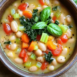 - 2 cups canned white beans (cannellini or great northern), drained and rinsed - 1 tablespoon olive oil - 1 medium onion, diced - 2 medium carrots, diced - 2 celery stalks, diced - 3 cloves garlic, minced The main ingredients in this soup create a rich base of flavor. Canned white beans provide creaminess and protein. Olive oil adds a luscious touch. The onion, carrots, and celery bring sweetness and texture. Garlic enhances the aroma and taste. - 1 teaspoon dried thyme - 1 teaspoon dried rosemary - 4 cups vegetable broth - 1 can (14 oz) diced tomatoes, with juices For seasoning, I use dried thyme and rosemary. These herbs give the soup a warm, earthy flavor. Vegetable broth adds depth, while diced tomatoes add acidity. Together, they create a savory balance that makes each spoonful delightful. - 1 cup kale, chopped - Salt and pepper for seasoning - Fresh basil for garnish For optional add-ins, I love adding fresh kale. It adds color and nutrients. Adjust salt and pepper to your taste for the perfect seasoning. Fresh basil on top gives a burst of flavor and a lovely finish to your soup. - Heat 1 tablespoon of olive oil in a large pot over medium heat. - Add 1 medium diced onion and cook for about 5 minutes. Wait until it turns translucent. - Stir in 3 minced garlic cloves and cook for 1 minute until fragrant. - Add 2 diced medium carrots and 2 diced celery stalks. Cook for 5-7 minutes, stirring often. - Sprinkle in 1 teaspoon of dried thyme and 1 teaspoon of dried rosemary. Stir well to mix. - Pour in 4 cups of vegetable broth. Add 1 can of diced tomatoes with juices and 2 cups of drained white beans. - Stir everything together and bring the soup to a gentle simmer. - Let the soup simmer for 20 minutes, allowing all the flavors to blend. - In the last 5 minutes, stir in 1 cup of chopped kale. Let it wilt into the soup. - Taste your soup and adjust seasoning with salt and pepper as needed. - Serve hot, garnished with fresh basil leaves for a burst of flavor. To boost flavor, I recommend using fresh herbs like basil and parsley. These herbs add brightness to the soup. You can also try adding a pinch of red pepper flakes for warmth. Always taste your soup as you cook. Seasoning it to your liking makes a big difference. For even cooking, use a heavy-bottomed pot. A Dutch oven works great for this soup. When sautéing your onion, aim for a soft texture, not brown. Stir often to prevent sticking. This helps release the flavors. Next, add garlic just until fragrant. Don’t let it burn, or it will taste bitter. If your soup is too thick, simply add more vegetable broth. This will loosen up the texture. Taste it again after adding broth. If it’s too salty, add a little more water or broth. You can also add diced potatoes. They will absorb some saltiness and balance the flavors. {{image_2}} You can easily switch up the beans in this soup. Canned white beans are great, but you can also use black beans or chickpeas. They add a different flavor and texture. Want to add some protein? Try adding sausage or diced chicken. Just cook them first, then add them to the soup. This makes it heartier and more filling. If you want a vegan soup, skip the chicken or sausage. Use vegetable broth instead of chicken broth. This keeps all the great flavors while making it plant-based. For a gluten-free option, check your broth and beans. Most canned beans and veggie broth are gluten-free. Just make sure to read the labels. You can add seasonal vegetables to the soup. In spring, try fresh peas or asparagus. In summer, bell peppers or zucchini work well. They add color and flavor. When it gets colder, add heartier ingredients. Root vegetables like potatoes or parsnips can make the soup warming and filling. Just dice them small so they cook quickly. Store your Tuscan white bean soup in an airtight container. This keeps it fresh and tasty. It lasts in the fridge for about 3 to 4 days. If you want to eat it later, let it cool first. Then, seal the container tightly to avoid spills or odors. To freeze the soup, use freezer-safe containers or bags. Leave some space at the top. This helps when the soup expands. You can freeze it for up to 3 months. When you’re ready to eat, take it out and thaw it in the fridge overnight. For reheating, warm it on the stove over low heat, stirring often, until hot. You can also use a microwave, but stir it every minute for even heating. Pair your soup with crusty bread or a fresh salad. A slice of toasted baguette works great for dipping. You can also serve it with a side of roasted vegetables or a simple green salad. For a fun twist, add some grated cheese on top for extra flavor. Tuscan White Bean Soup lasts about 3 to 5 days in the fridge. Store it in an airtight container to keep it fresh. Make sure the soup cools down before you put it in the fridge. This helps keep the flavors intact. Yes, you can make this soup ahead of time. Making it in advance allows the flavors to blend better. You can easily reheat it when you're ready to eat. This saves time on busy days. I recommend using cannellini or great northern beans for this recipe. Both types have a creamy texture and mild taste. They also soak up flavors well, making your soup even tastier. Yes, this soup is healthy! It is packed with nutrients. The white beans provide protein and fiber. Kale adds vitamins A, C, and K. Plus, the olive oil gives you healthy fats. Overall, it's a nutritious choice for any meal. This blog post covers a simple and tasty Tuscan White Bean Soup. We explored the main ingredients and detailed steps to prepare it. I shared tips to enhance flavor and offered various meal options. We also looked at storage info and answered common questions. This soup is versatile and easy to adjust for your taste. Enjoy making it fresh or as leftovers. Your kitchen will smell great, and you'll love sharing it with others. Cooking doesn’t have to be hard when you follow these steps!