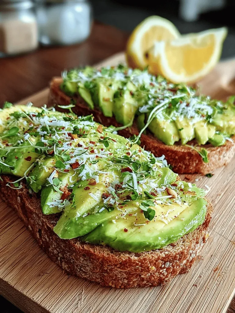 Discover the ultimate guide to making simple and delicious avocado toast! This easy recipe showcases how to create a healthy breakfast or snack using ripe avocados, whole-grain bread, and fun toppings. Perfect for busy mornings or leisurely brunches, avocado toast is nutritious and customizable to your taste. Explore our tips and tricks for the best results and elevate your toast game today! Perfect for health-conscious foodies and busy enthusiasts alike.