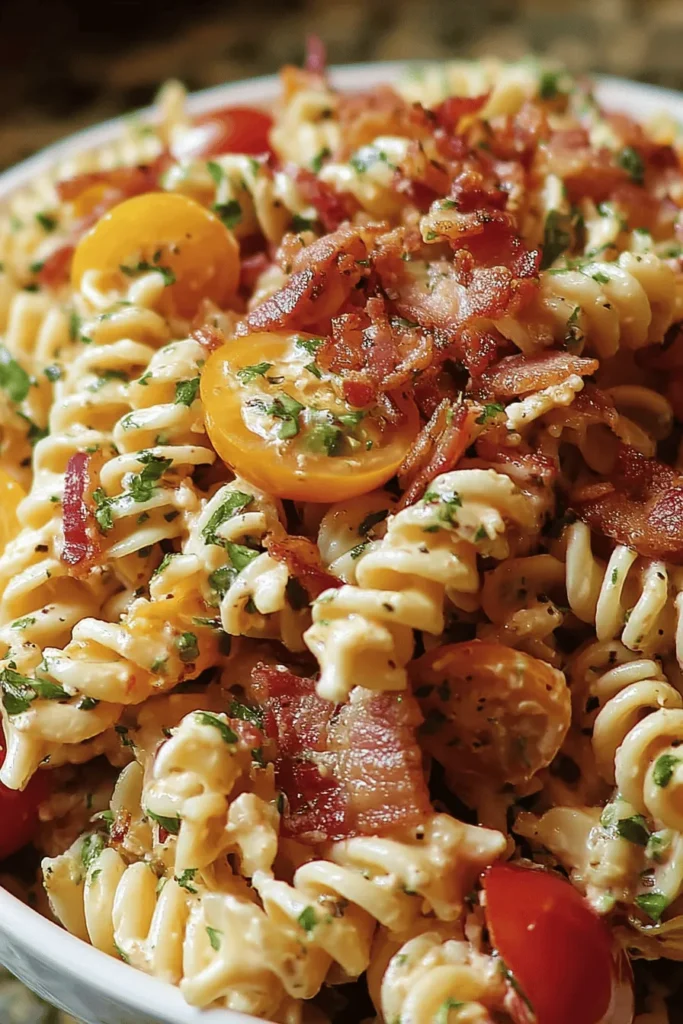 Indulge in the ultimate Bacon-Lover's BLT Pasta Salad, where your favorite classic sandwich meets a savory pasta dish! This easy-to-make recipe is packed with crispy bacon, fresh lettuce, juicy tomatoes, and a creamy dressing that will tantalize your taste buds. Perfect for potlucks, picnics, or weeknight dinners, this flavorful twist on a staple is sure to impress. Dive into a bowl of deliciousness today!