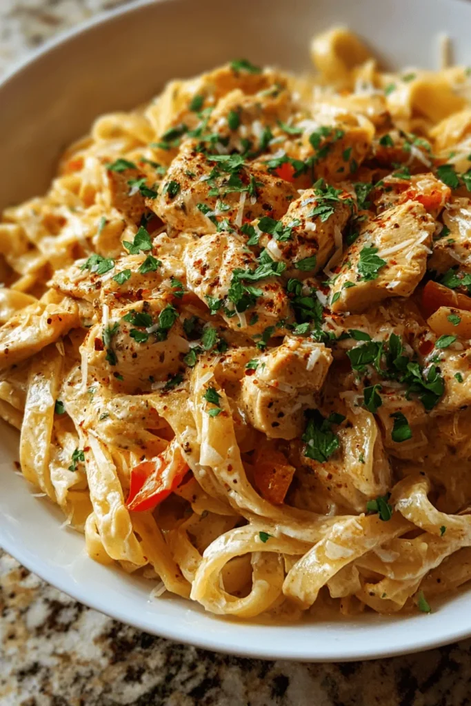 Indulge in the rich flavors of Creamy Cajun Chicken Pasta, the perfect weeknight dinner that combines tender chicken, perfectly cooked pasta, and a spicy, creamy sauce. This dish is quick to prepare, making it an ideal choice for busy evenings. With its vibrant Cajun seasoning and a hint of garlic, it's sure to please everyone at the table. Elevate your dinner routine with this delightful Southern-inspired recipe that’s both satisfying and easy to make!