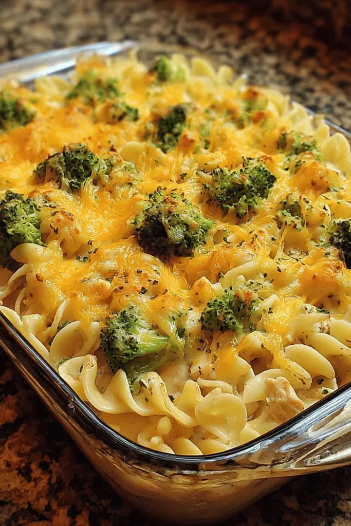 Discover the ultimate comfort food with this Cheesy Broccoli Chicken Noodle Bake Recipe! Packed with tender chicken, vibrant broccoli, and creamy cheese, this one-pan dish is perfect for busy weeknights and family gatherings. With simple ingredients and easy instructions, you can whip up a delicious meal in no time. Follow this recipe for a cheesy, hearty delight that everyone will love—great for leftovers too! Save this for your next dinner idea!