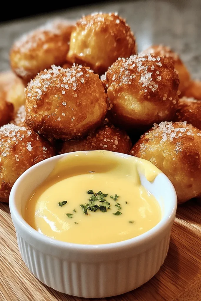 Indulge in these irresistible cheesy pretzel bites paired with a rich and velvety cheddar sauce. Perfect for game day snacks, movie nights, or casual gatherings, these bite-sized treats are easy to make and sure to impress! Each soft, salty pretzel bite comes alive with a creamy cheese dip that takes this classic combination to the next level. Discover the ultimate comforting snack recipe that everyone will love!