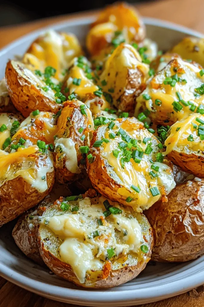 Indulge in this cheesy roasted potatoes recipe, the perfect comforting delight for any meal. These golden, crispy potatoes are coated in creamy cheese and herbs, making them irresistibly delicious. Ideal as a side dish or a snack, they are easy to prepare and packed with flavor. Discover how simple ingredients can create a mouthwatering dish that everyone will love! Pin now to elevate your dinner table with this ultimate comfort food.