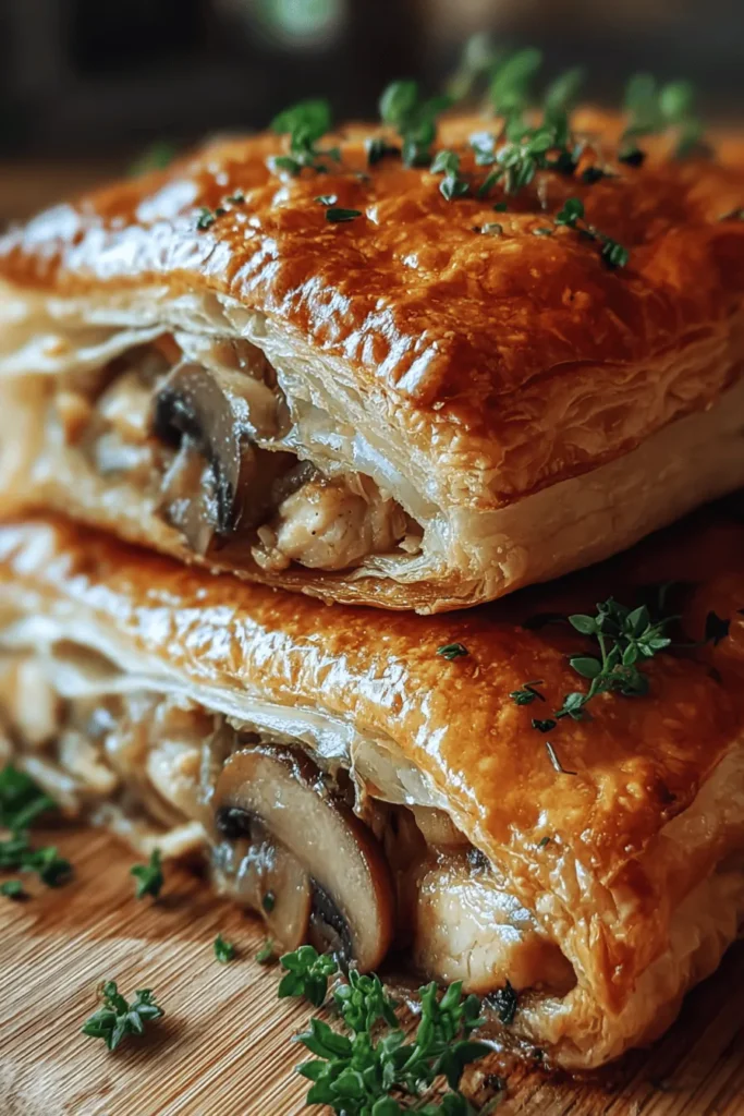 Indulge in the ultimate comfort food with this savory chicken and mushroom puff pastry delight! This dish combines tender chicken, earthy mushrooms, and a flaky pastry for a mouthwatering experience that's perfect for any occasion. Easy to make and bursting with flavor, it's sure to impress your family and friends. Discover this culinary journey and elevate your dinner game with this irresistible recipe! Perfect for meal prep or a special gathering!