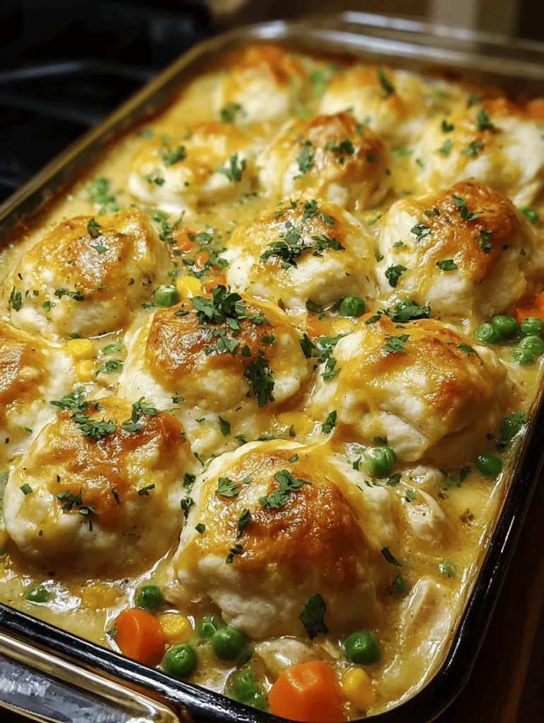 Discover the ultimate comfort food with this irresistible Chicken and Dumplings Casserole recipe! Perfect for cozy family dinners, this dish combines tender chicken, creamy sauce, and fluffy dumplings for a meal everyone will love. Quick to prepare and packed with flavor, it's a fantastic way to warm up on chilly evenings. Pin this recipe now and impress your loved ones with this hearty classic! Enjoy a taste of home cooking today!