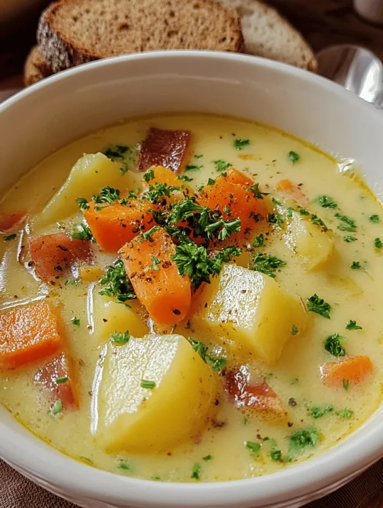 Discover the ultimate German Potato Soup recipe, a comforting and simple dish perfect for chilly days! This creamy, hearty soup combines potatoes, onions, and flavorful herbs for a delicious meal the whole family will love. Easy to prepare, it's ideal for weeknight dinners or cozy gatherings. Serve with crusty bread for a satisfying experience. Explore tips for customizing your soup and make it your own! Try this delightful recipe today and warm your soul.