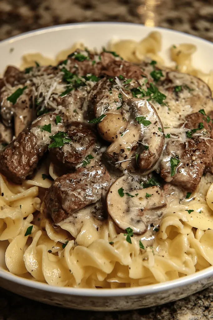 Indulge in the rich flavors of creamy beef stroganoff, the ultimate comfort food classic. This hearty dish combines tender beef strips in a luscious mushroom sauce, served over fluffy noodles. Perfect for cozy family dinners or impressing guests, this easy-to-follow recipe promises a delightful meal everyone will love. Discover the secrets to creating this comforting favorite that warms the heart and satisfies the soul. Pin it now for your next dinner inspiration!
