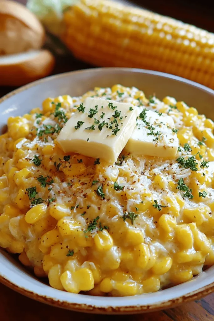 Discover the ultimate comfort food with this Slow Cooker Cowboy Butter Creamed Corn recipe. Perfect for family gatherings or cozy weeknight dinners, this dish combines buttery richness with sweet corn for a delightful Southern experience. Simply toss the ingredients into your slow cooker and let it do the work. Elevate your meals with this easy and flavorful recipe that everyone will love. Perfect as a side dish for any occasion!