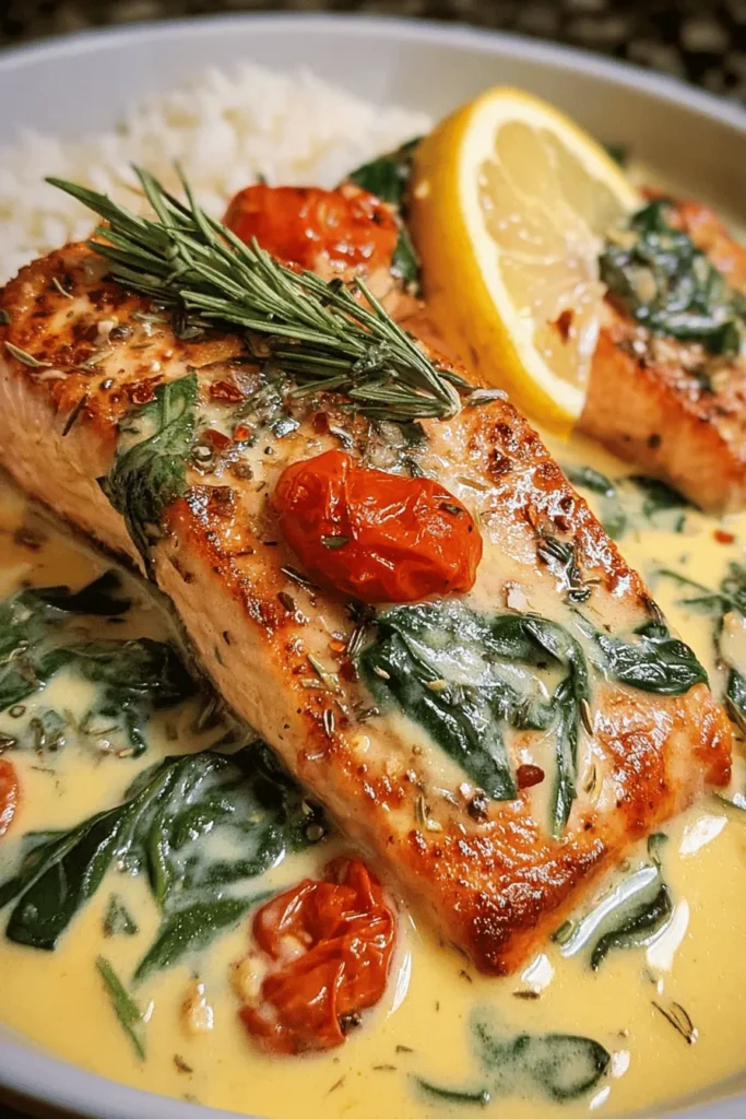 Discover the ultimate dinner delight with this Insanely Good Creamy Tuscan Garlic Salmon recipe. Bursting with flavor, this dish combines tender salmon fillets with a rich garlic cream sauce, sun-dried tomatoes, and fresh spinach. Perfect for impressing guests or treating yourself to a gourmet meal at home. Follow this simple recipe to elevate your dinner experience and enjoy a restaurant-quality dish that's easy to make. Save this pin for your next culinary adventure!