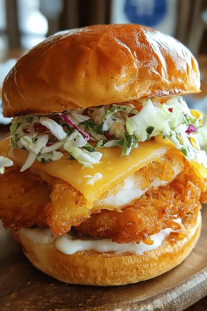 Indulge in the ultimate seafood experience with our Crunchy Fried Cod Fish Sandwich! This mouthwatering delight features perfectly battered cod, golden and crispy, nestled between soft, fresh bread. Paired with crunchy lettuce and zesty tartar sauce, it’s a flavor explosion that seafood lovers can’t resist. Perfect for lunch or dinner, this sandwich is easy to make and sure to impress. Grab the recipe and treat yourself to this delicious delight today!