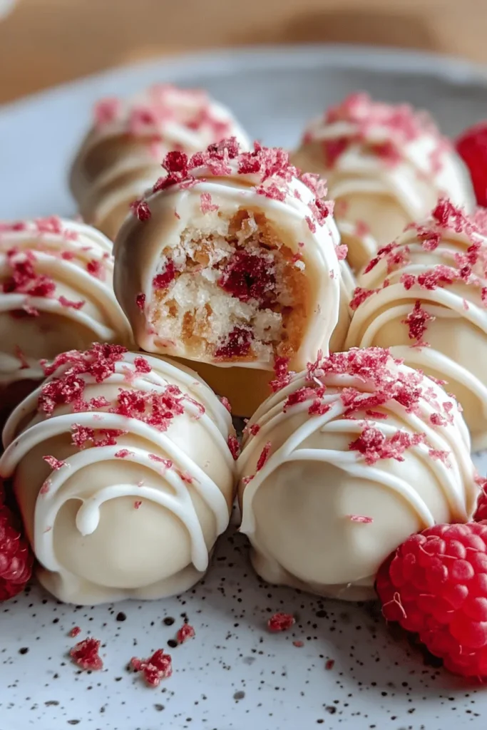 Indulge in the delightful combination of creamy white chocolate and tart raspberry with these easy-to-make White Chocolate Raspberry Cheesecake Balls. Perfect for parties, these no-bake treats are sure to impress! Made with simple ingredients, they are rolled in crushed cookies for extra flavor and texture. Follow this simple recipe for a sweet treat that's both elegant and delicious. Great for gifting or satisfying your dessert cravings!