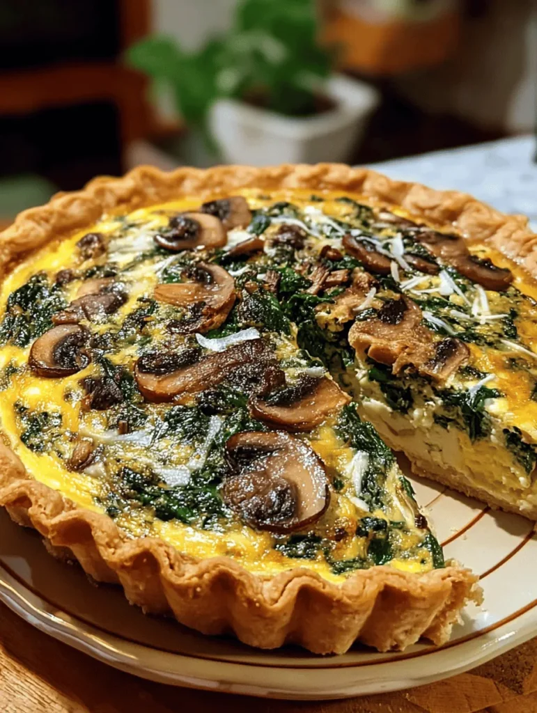 Discover the perfect blend of flavors with this tasty and easy spinach mushroom quiche recipe! Packed with nutritious spinach, savory mushrooms, and a creamy filling, this quiche is a delightful dish for breakfast, brunch, or dinner. Quick to prepare and ideal for meal prep, it’s sure to impress your family and friends. Try it today for a delicious and healthy meal that everyone will love! Perfect for any occasion, this quiche is a must-try!