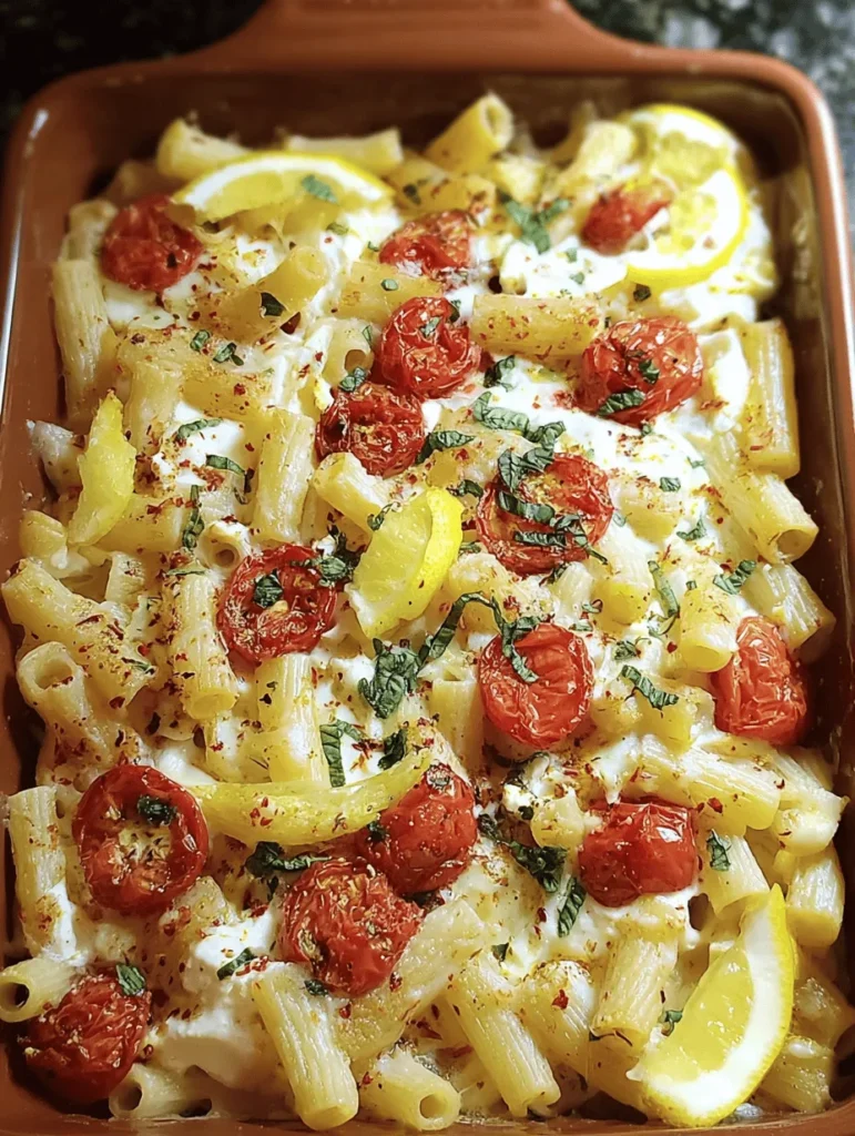 Discover the deliciousness of Baked Feta Pasta! This simple and flavorful recipe combines creamy feta cheese, ripe tomatoes, and aromatic garlic baked to perfection. It's an easy weeknight meal that’s ready in just 30 minutes and packed with Mediterranean flavors. Perfect for busy families or a cozy dinner with friends, it pairs wonderfully with fresh basil and a sprinkle of chili flakes. Try it today and enjoy a dish that’s both comforting and satisfying!