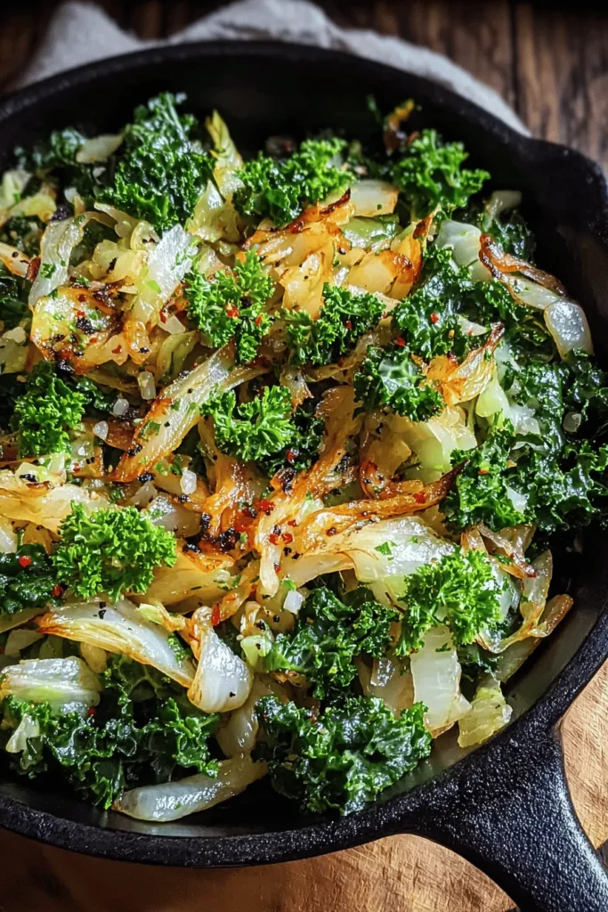 Discover the deliciousness of Garlic Sautéed Cabbage and Kale Skillet! This vibrant dish combines nutrient-rich cabbage and kale sautéed with garlic for a flavor-packed side or main course. Perfect for a quick weeknight dinner or meal prep, it’s healthy, easy to make, and can be customized with your favorite seasonings. Enjoy this savory delight that will elevate your meals and boost your nutrition. Try it today for a tasty, veggie-filled experience!