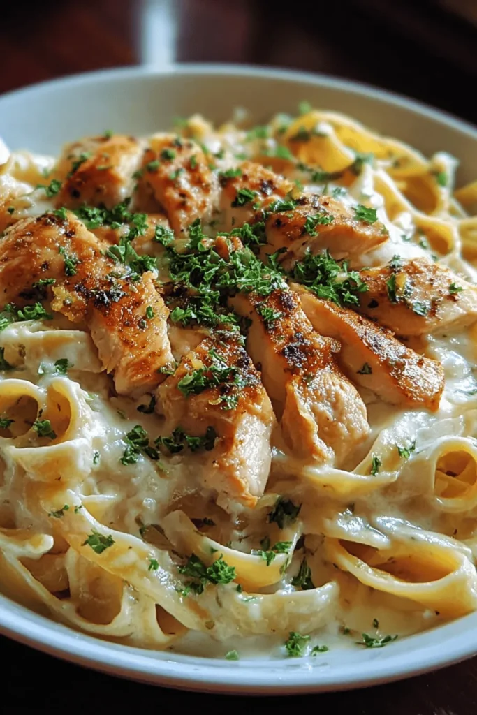 Savor the taste of comfort food with this creamy dreamy low-calorie chicken Alfredo. Enjoy a guilt-free twist on the classic favorite that doesn't compromise on flavor. Made with simple ingredients, it's a perfect weeknight dinner option that’s both satisfying and healthy. Discover how to make this delicious dish that will please your palate without the extra calories. Pin this recipe for a delightful and nutritious meal idea!