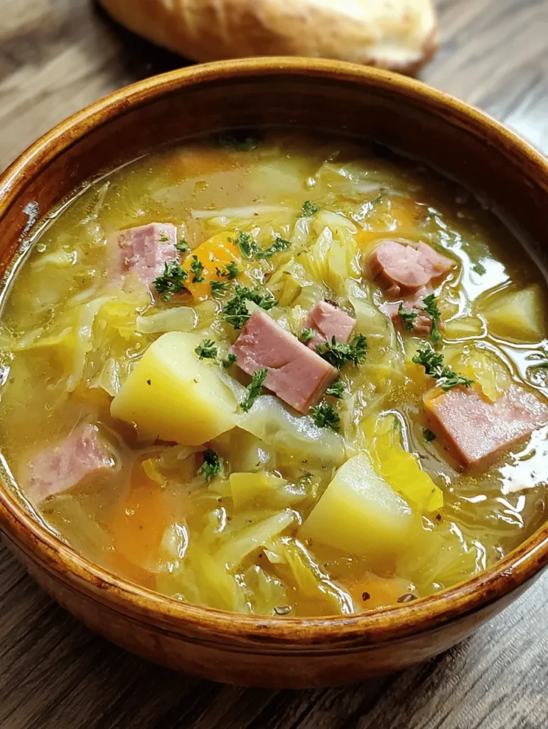 Warm up with a hearty ham bone soup loaded with tender potatoes and cabbage. This easy recipe transforms leftover ham into a comforting bowl that's perfect for chilly days. Packed with flavor and nutrients, it’s a one-pot meal that the whole family will love. Ideal for meal prep or cozy dinners, this soup is a delicious way to make the most of your kitchen scraps. Discover the joy of simple, wholesome cooking with this delightful dish.