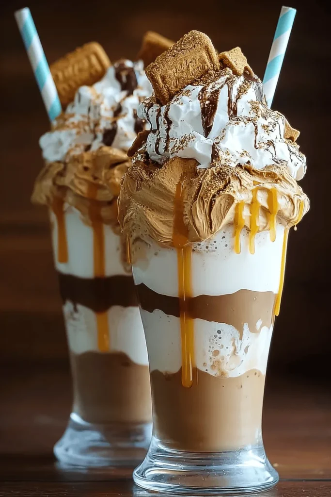 Indulge in a deliciously over-the-top treat with this Lotus Biscoff Freakshake recipe! Creamy ice cream, rich milk, and a blend of caramelized Lotus Biscoff cookies come together to create a dessert that’s as visually stunning as it is delightful to sip. Perfect for parties or a special occasion, this freakshake is topped with whipped cream, cookie crumbles, and a drizzle of sauce for that extra touch. Treat yourself to this decadent dessert experience!