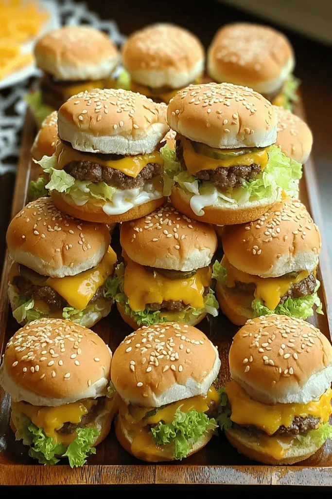 Discover the delicious twist on a classic favorite with Mini Big Mac Cheeseburgers! These bite-sized delights are perfect for parties, game days, or a fun family dinner. Packed with all the iconic flavors of a traditional Big Mac, each mini burger features juicy beef patties, creamy sauce, fresh lettuce, and pickles, all nestled in soft mini buns. Easy to make and guaranteed to impress your guests, these mini burgers are a must-try!