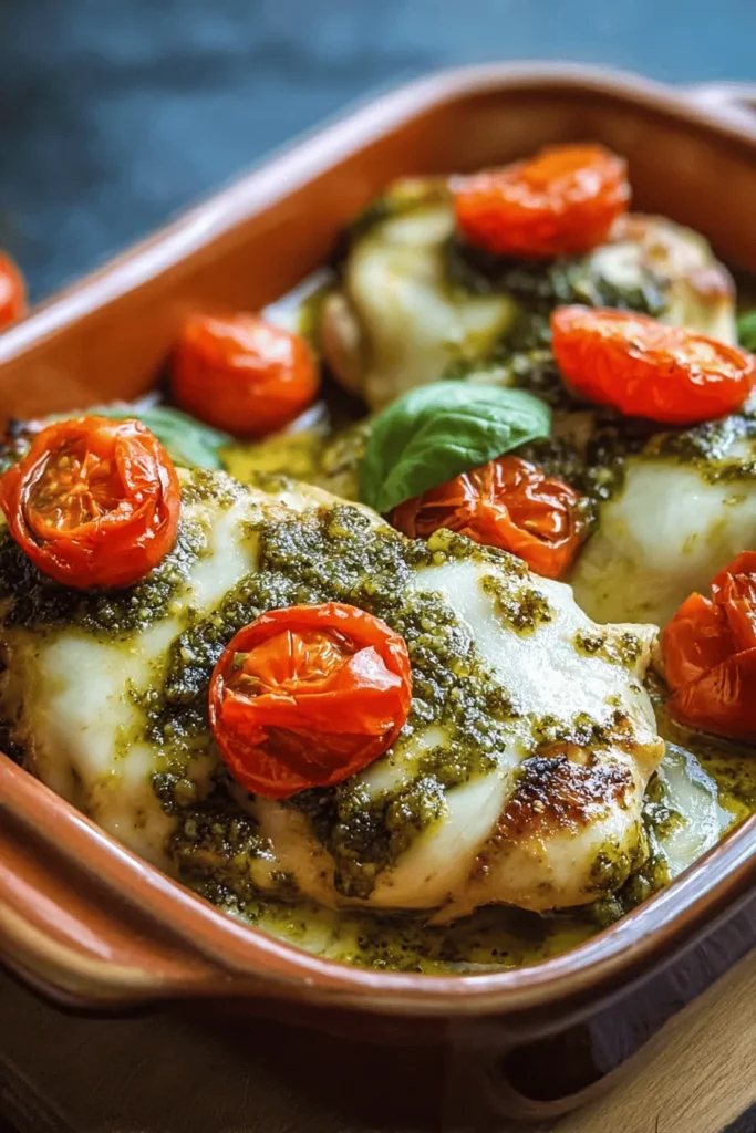 Discover the simplicity of our Easy 4 Ingredient Pesto Chicken Bake! This flavorful dish combines tender chicken, zesty pesto, creamy cheese, and a hint of Italian seasoning for a quick and delicious meal that even beginners can master. Perfect for busy weeknights or meal prep, this recipe is not only easy but packed with flavor. Try it tonight and elevate your dinner game effortlessly! Save this pin for more easy recipes!