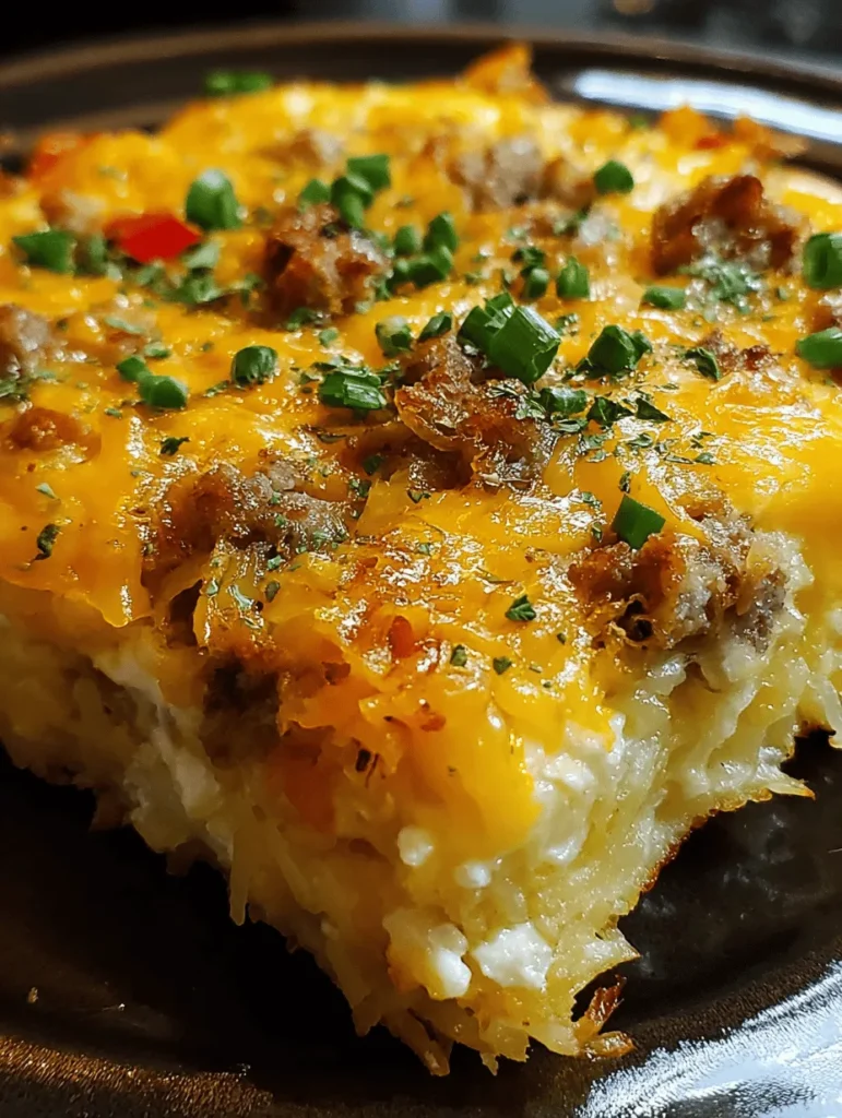 Indulge in a mouthwatering Sausage, Egg, and Cream Cheese Hashbrown Casserole that’s perfect for breakfast, brunch, or anytime you crave comfort food! This easy-to-make dish combines savory sausage, creamy cheese, and crispy hashbrowns for a satisfying meal your whole family will love. Discover the simple recipe that brings warmth to your kitchen and makes every gathering special. Pin this delicious recipe for your next culinary adventure!