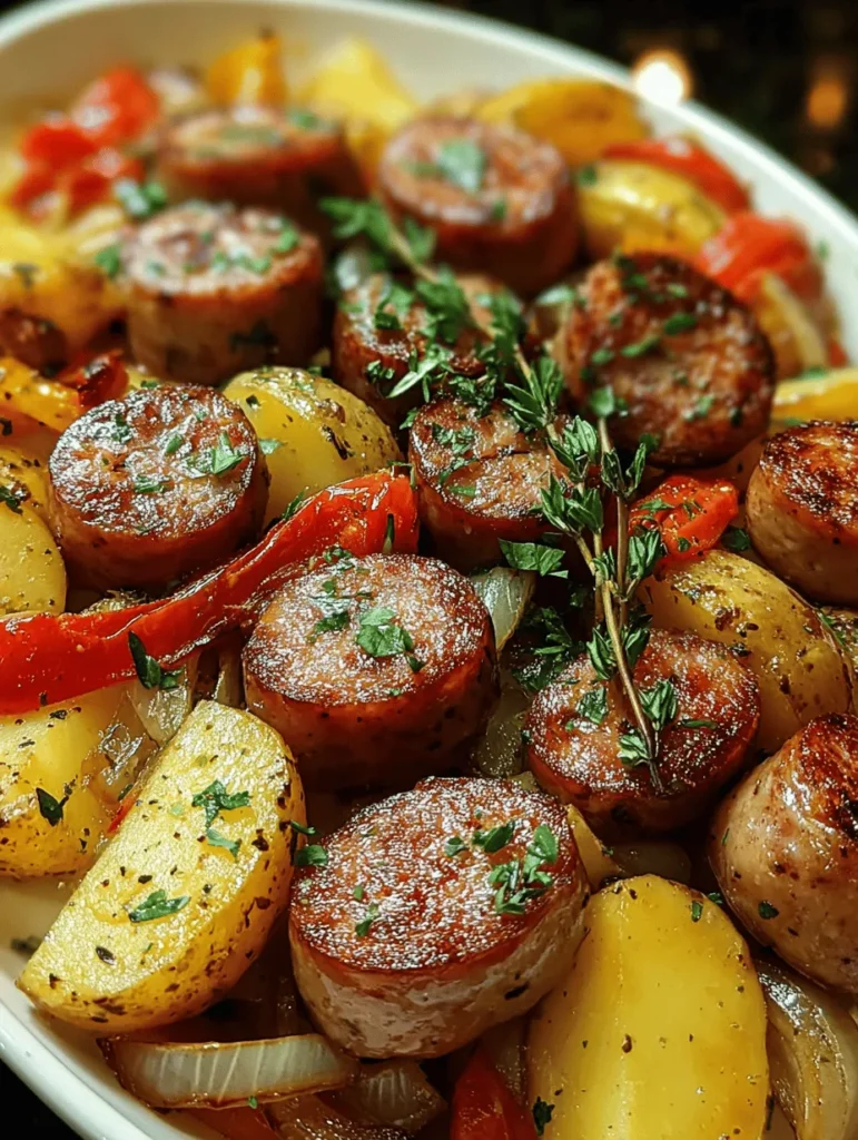 Discover the ultimate comfort food with this Best Recipe for Smoked Sausage and Potatoes Delight. This one-pan dish combines smoky, savory sausage with tender potatoes, creating a satisfying meal that's perfect for any night of the week. Easy to prepare and packed with flavors, it's a family favorite that pleases everyone at the table. Try this delicious recipe today and elevate your weeknight dinners with a hearty and delicious meal!