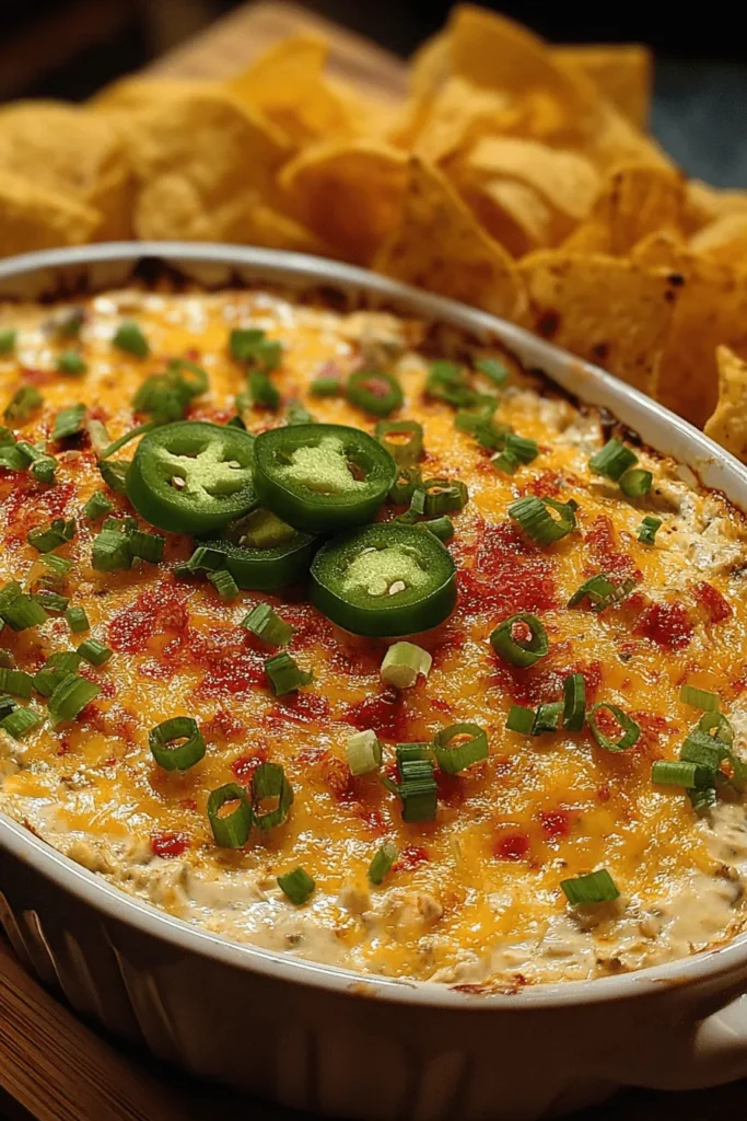 Indulge in the ultimate party favorite with this Spicy Creamy Jalapeño Popper Dip! Bursting with flavor, it's the perfect blend of creamy cheese, spicy jalapeños, and crunchy toppings that will have your guests begging for the recipe. Easy to make and perfect for gatherings, game days, or cozy nights in. Serve it warm with tortilla chips or veggies for a delicious appetizer that everyone will love! Get ready to elevate your snack game!