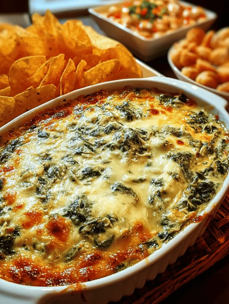 Indulge in the ultimate party treat with this creamy spinach artichoke dip! Perfect for gatherings or cozy nights in, this flavorful recipe combines rich cheese and fresh spinach with artichokes for a deliciously smooth dip. Serve it warm with your favorite chips, bread, or veggies for an unforgettable taste sensation. Elevate your appetizer game and impress your guests with this crowd-pleasing dish that everyone will love!