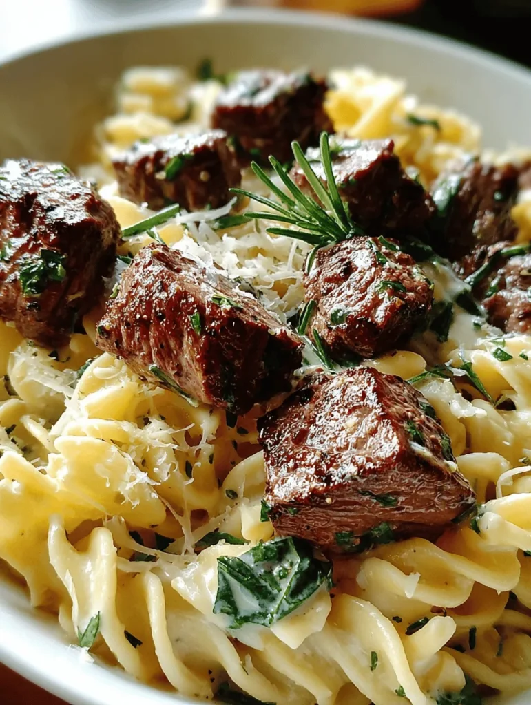 Indulge in the ultimate comfort food with these Garlic Butter Steak Bites paired with creamy pasta! This delicious recipe features tender steak pieces seared to perfection, then tossed in a rich garlic butter sauce. Served over luscious pasta, it's a meal that will impress family and friends. Perfect for a weeknight dinner or special occasion, this dish is bursting with flavor and easy to prepare. Click to discover the full recipe and elevate your dinner time!