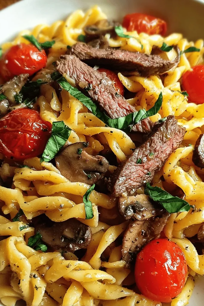 Discover the ultimate savory steak pasta delight that will elevate any meal! This quick and easy recipe combines tender steak with perfectly cooked pasta, tossed in a rich, flavorful sauce that tantalizes your taste buds. Perfect for weeknight dinners or special occasions, this dish is sure to impress your family and friends. Dive into this flavor explosion and bring delicious comfort to your table. Try it tonight for a meal everyone will love!